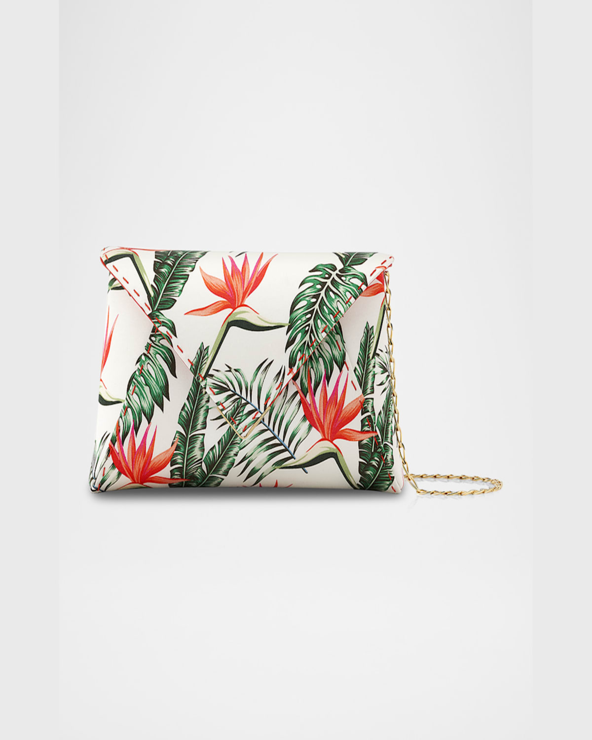 Tyler Ellis Lee Small Pouchet Plant-print Clutch Bag In Birds Of Paradise