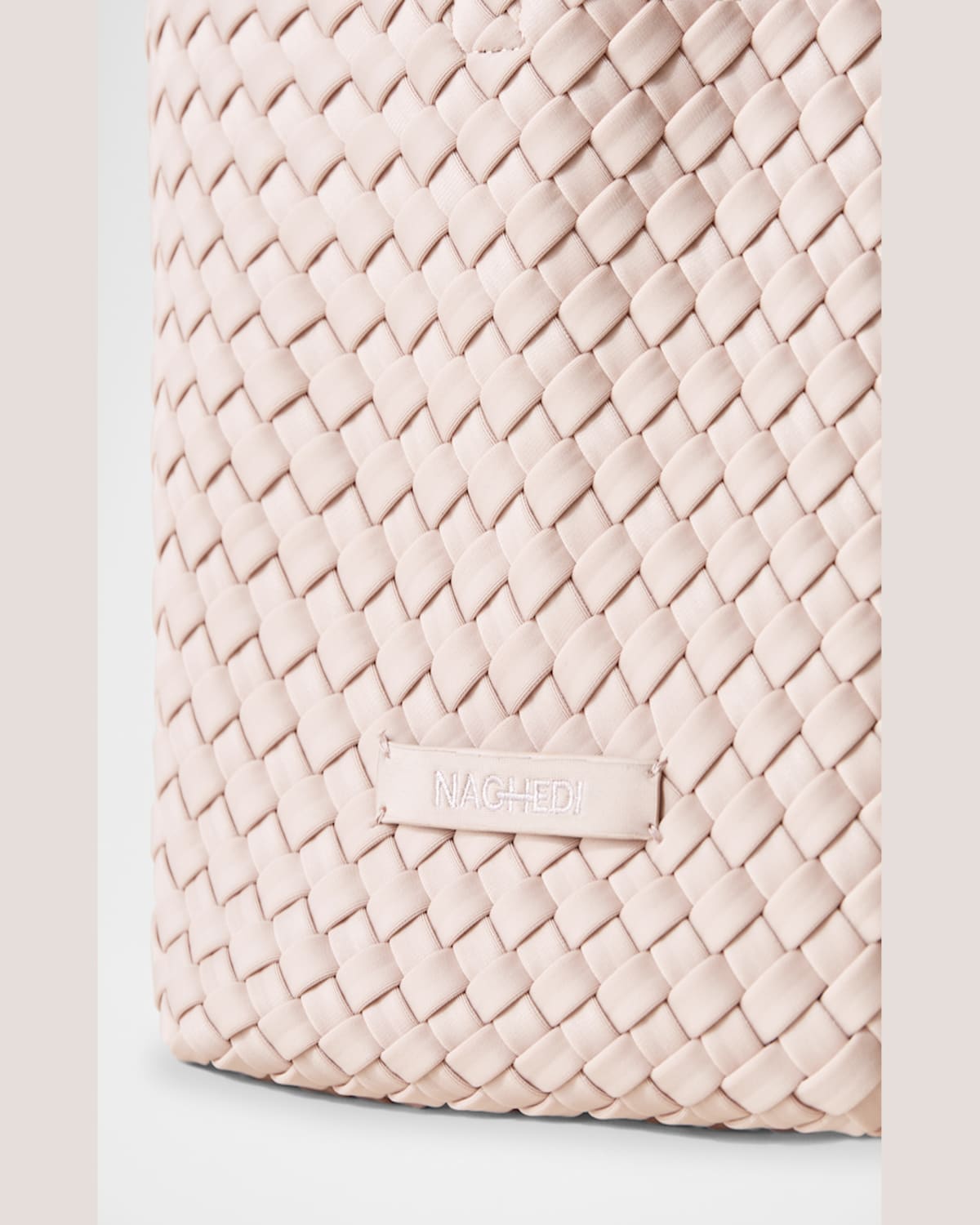 Naghedi St. Barths Small Woven Tote Bag In Shell Pink