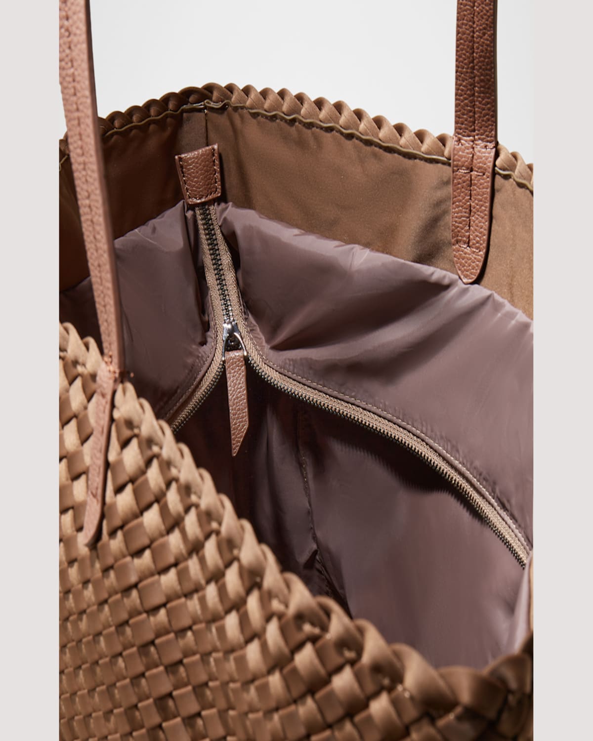 Shop Naghedi Jetsetter Large Woven Tote Bag In Mink