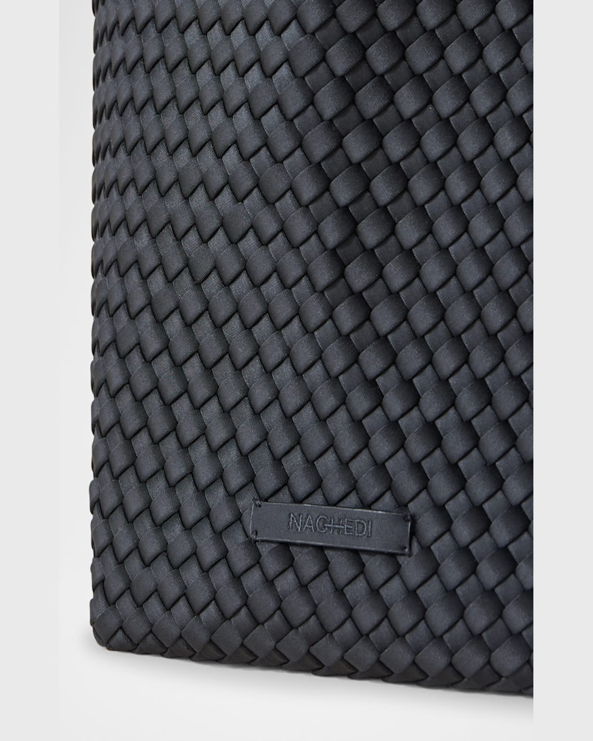 Naghedi St. Barths Large Woven Tote Bag In Onyx