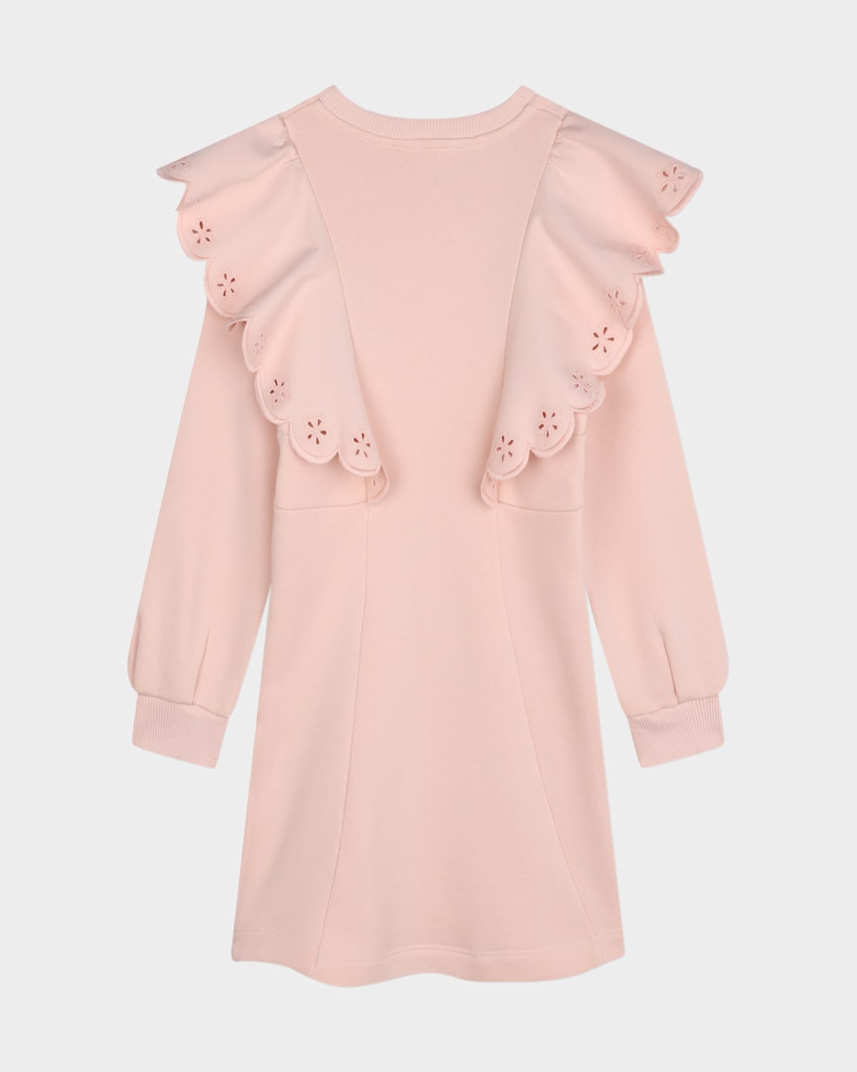 Chloé Girl's Scalloped Embroidered Dress In Pink  Washed Pink