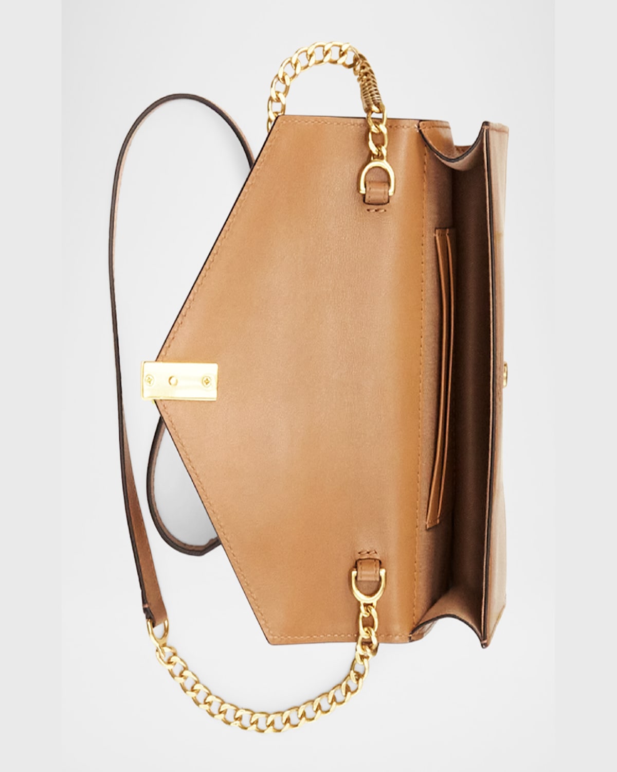 Polo Ralph Lauren Polo Id Leather Chain Wallet & Bag In Tan