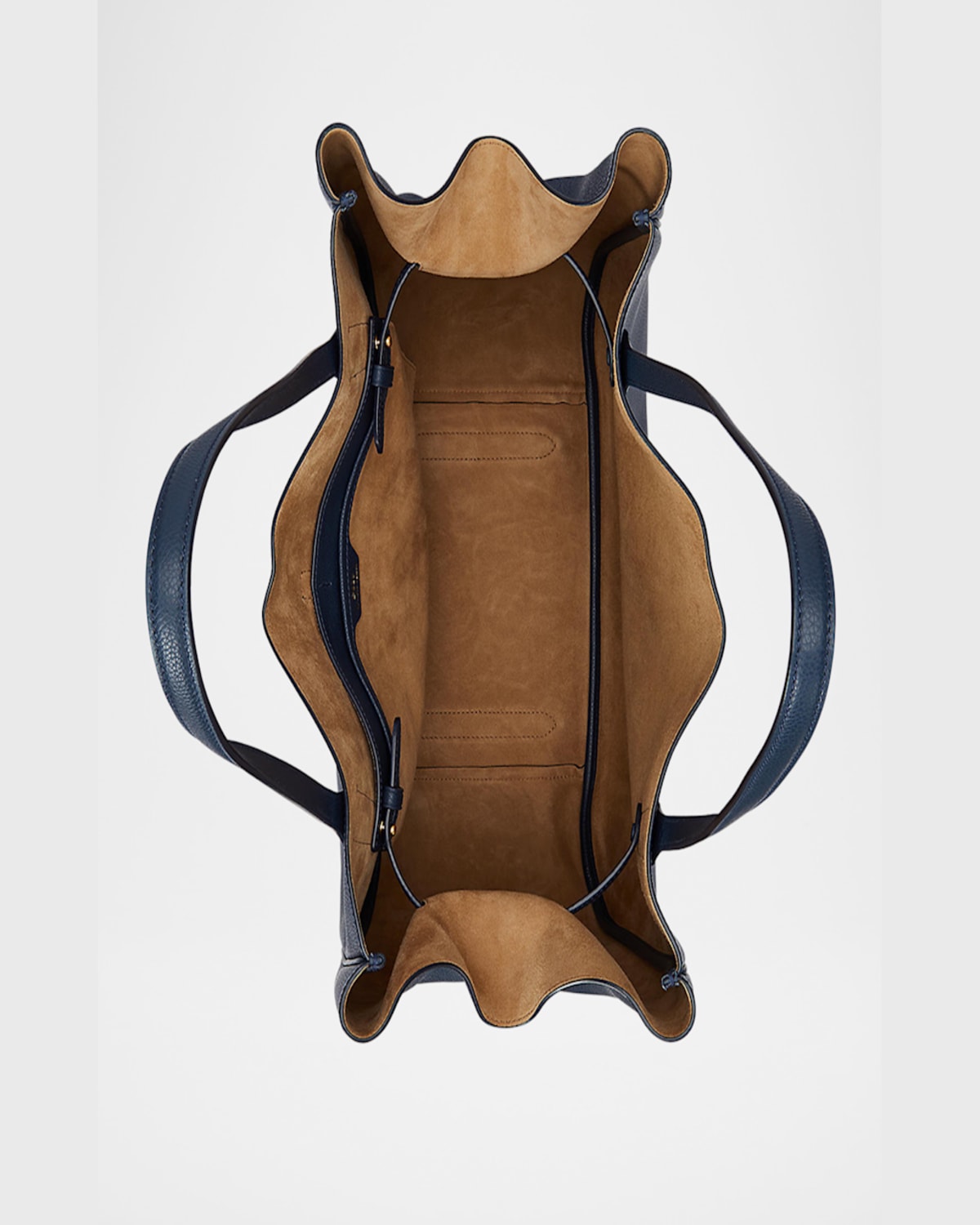 Polo Ralph Lauren Medium Grain Leather Tote Bag In Marine Navy