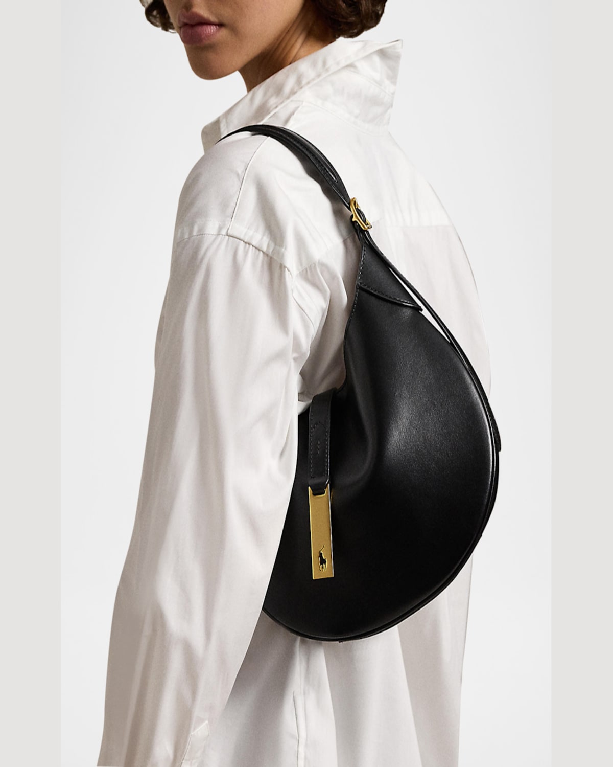 POLO RALPH LAUREN SMALL SPORT LEATHER SHOULDER BAG 