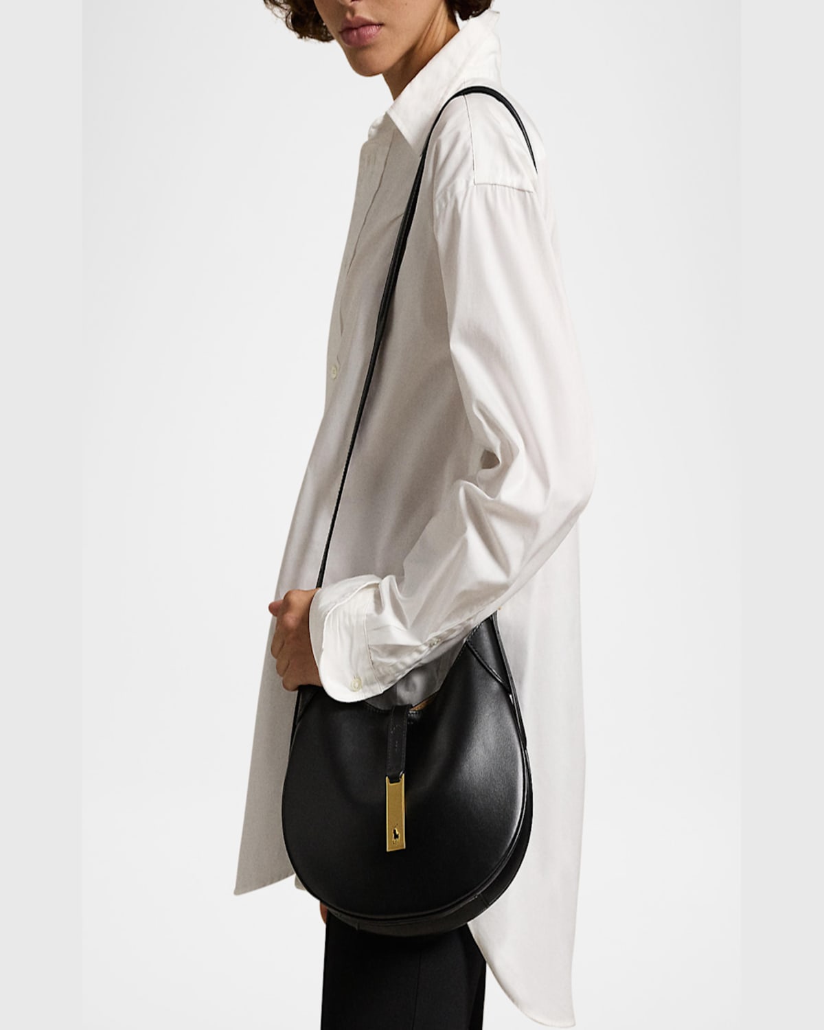 POLO RALPH LAUREN SMALL SPORT LEATHER SHOULDER BAG 