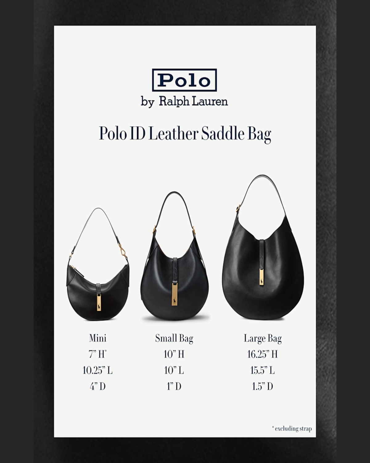 POLO RALPH LAUREN SMALL SPORT LEATHER SHOULDER BAG 