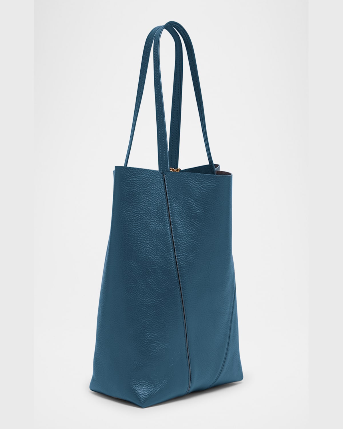 Chloé Spin Medium Tote Bag In Leather In Boyish Brown