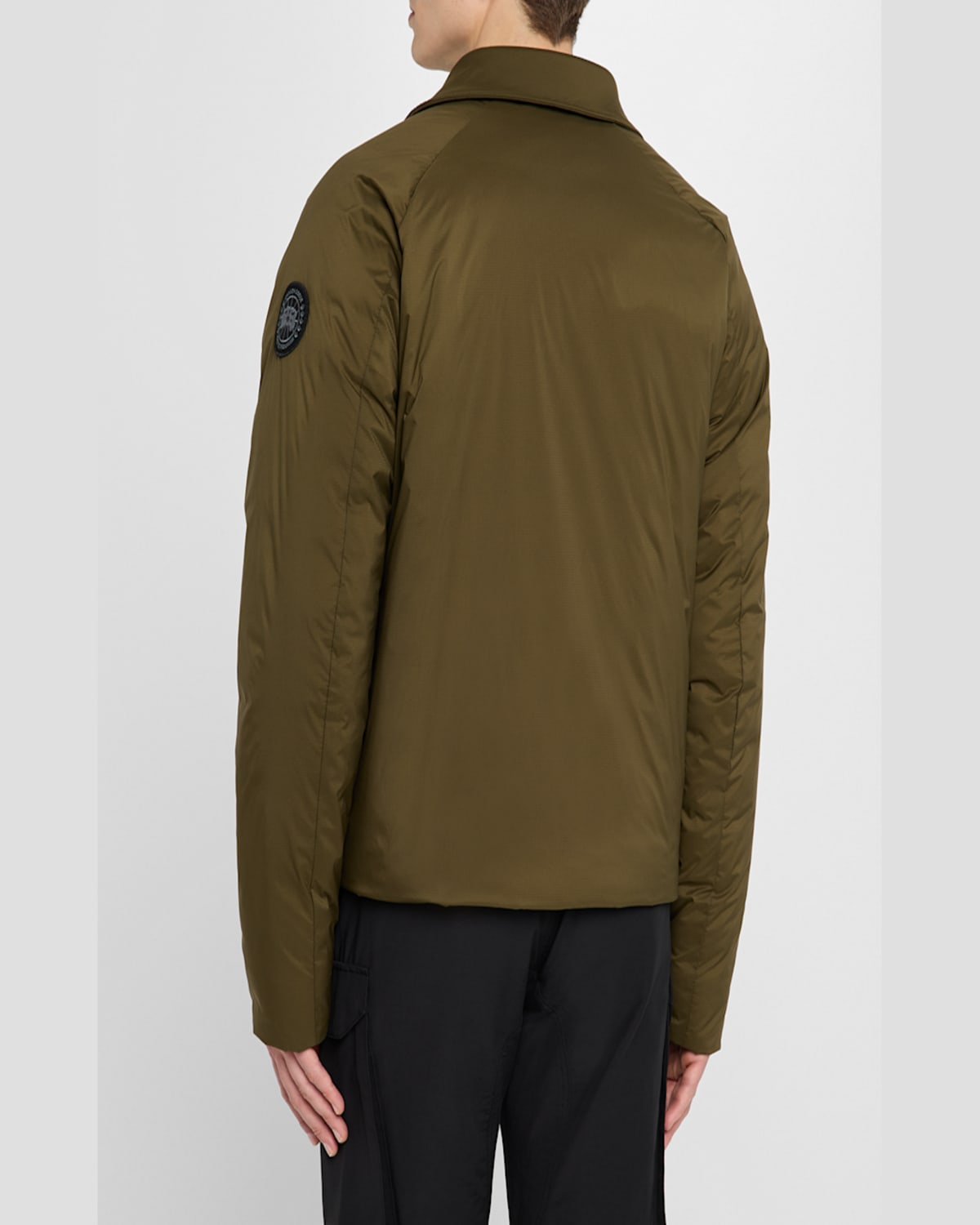 Canada Goose Lodge Packable Windproof 750 Fill Power Down Jacket In Military Green