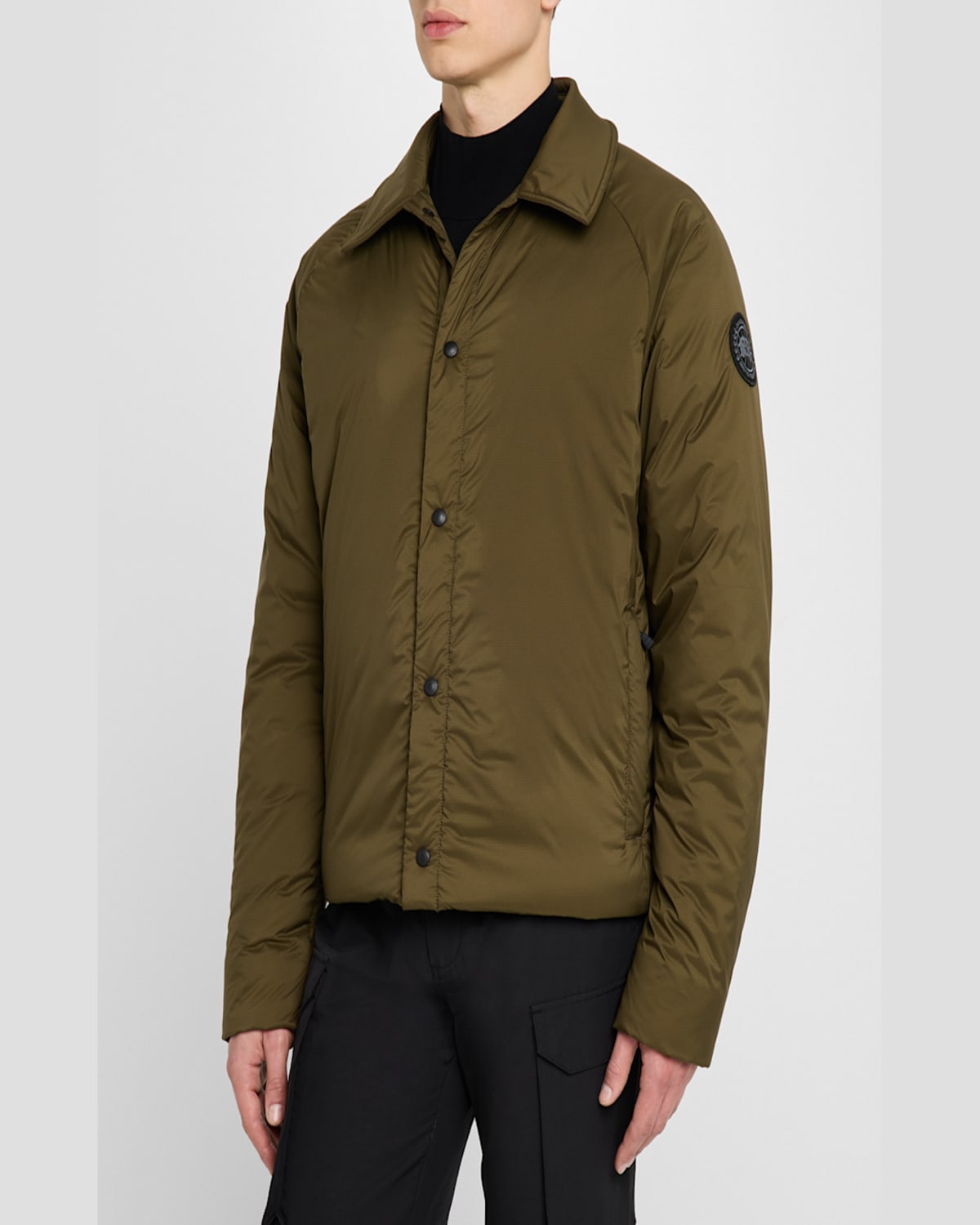 Canada Goose Lodge Packable Windproof 750 Fill Power Down Jacket In Military Green