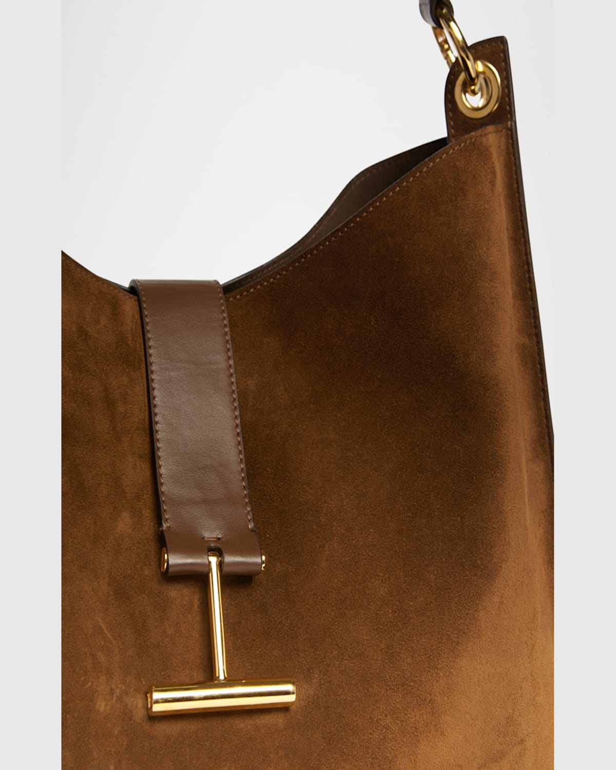 Shop Tom Ford Tara Large Crossbody Bag In Suede And Leather In Whisky