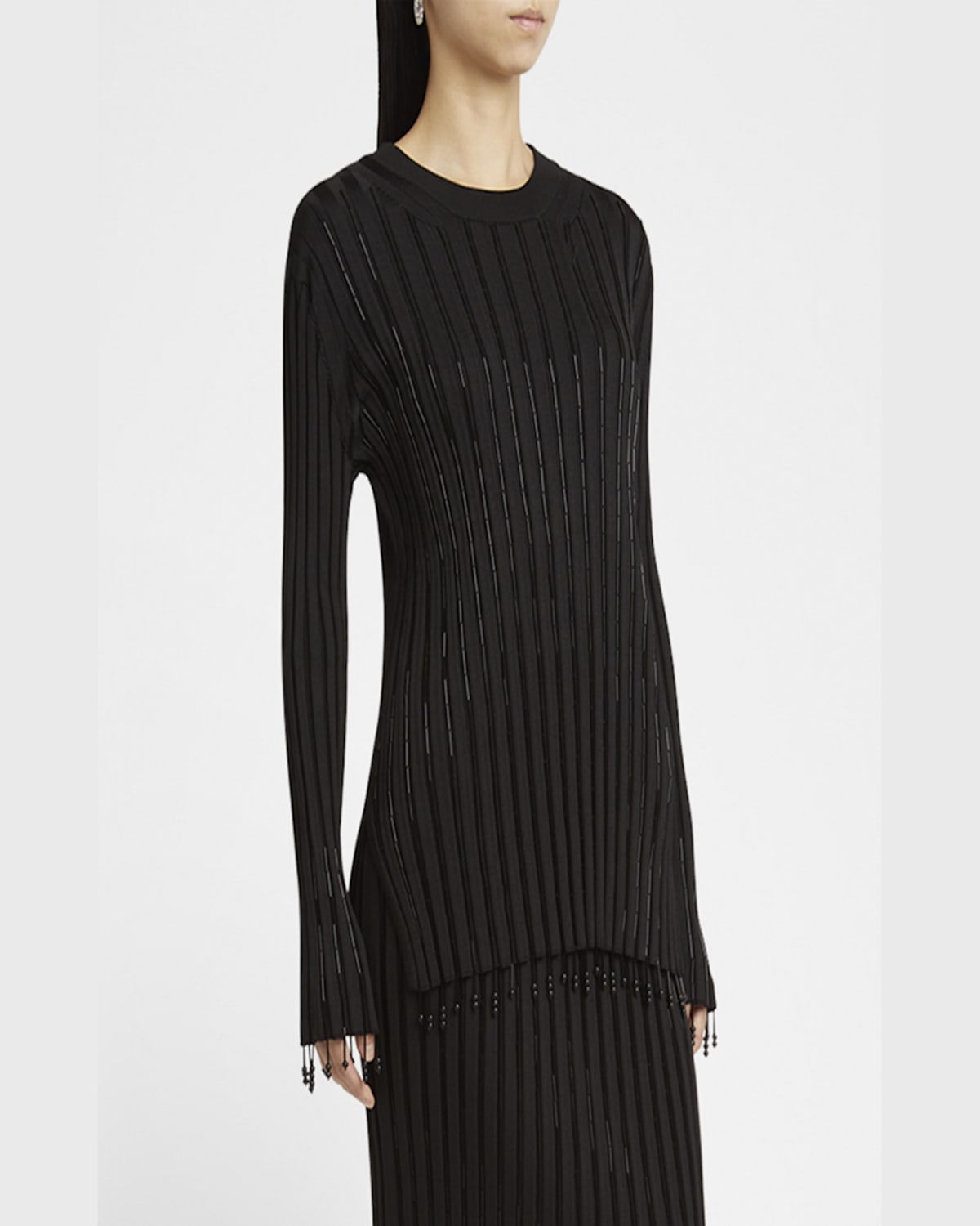 Jil Sander Beaded Crewneck Sweater In Ink