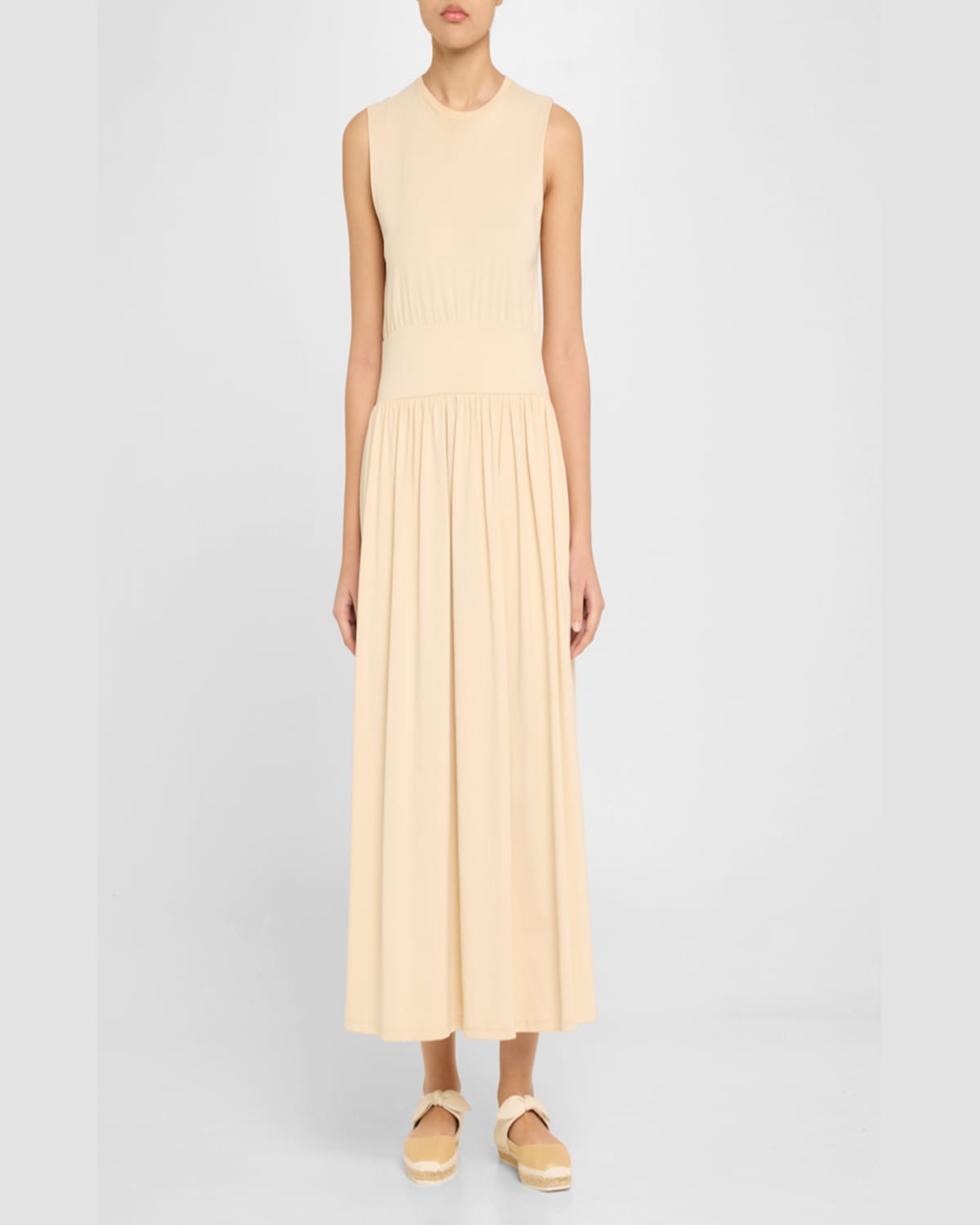 JIMMY CHOO REKA RAFFIA AND LEATHER FLATS 