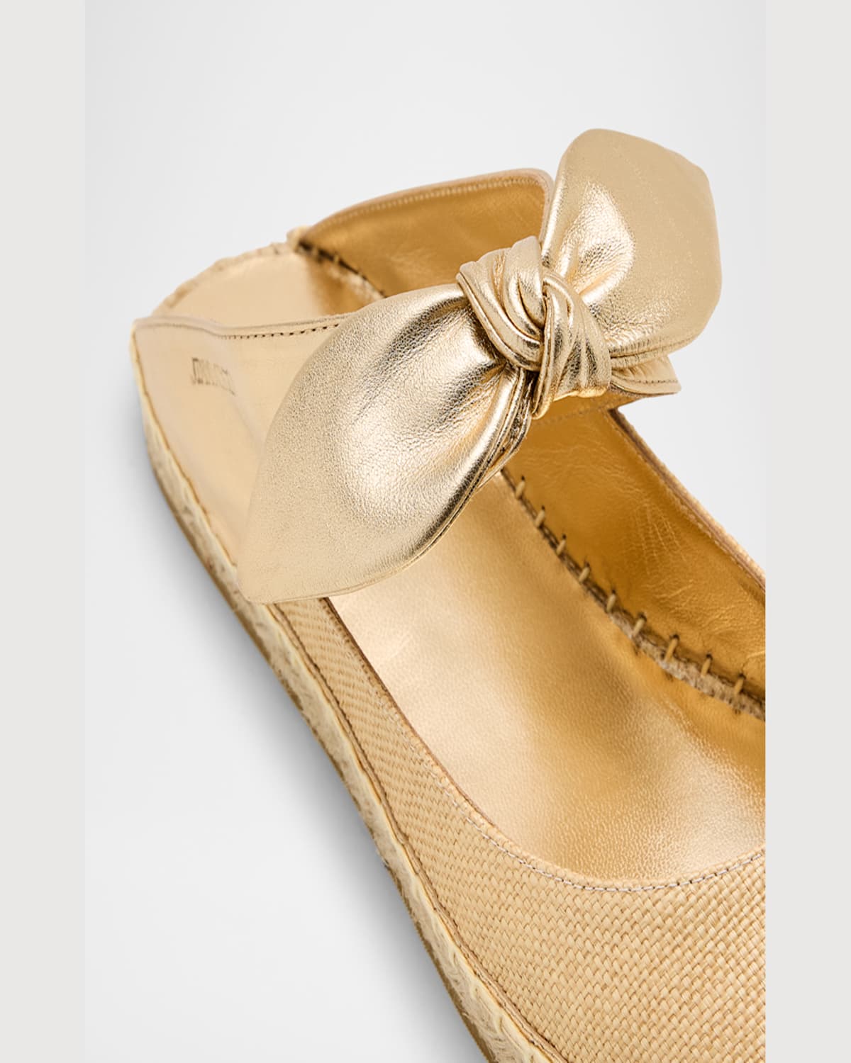 Jimmy Choo Reka Raffia And Leather Flats In Metallic Gold