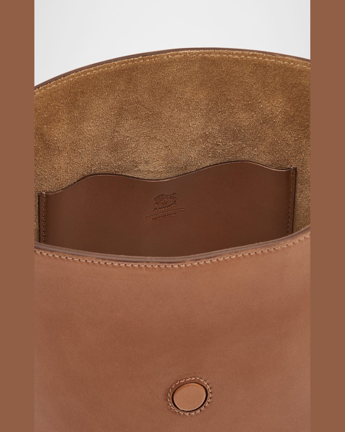 Il Bisonte Consuelo Leather Bucket Bag In Chocolate