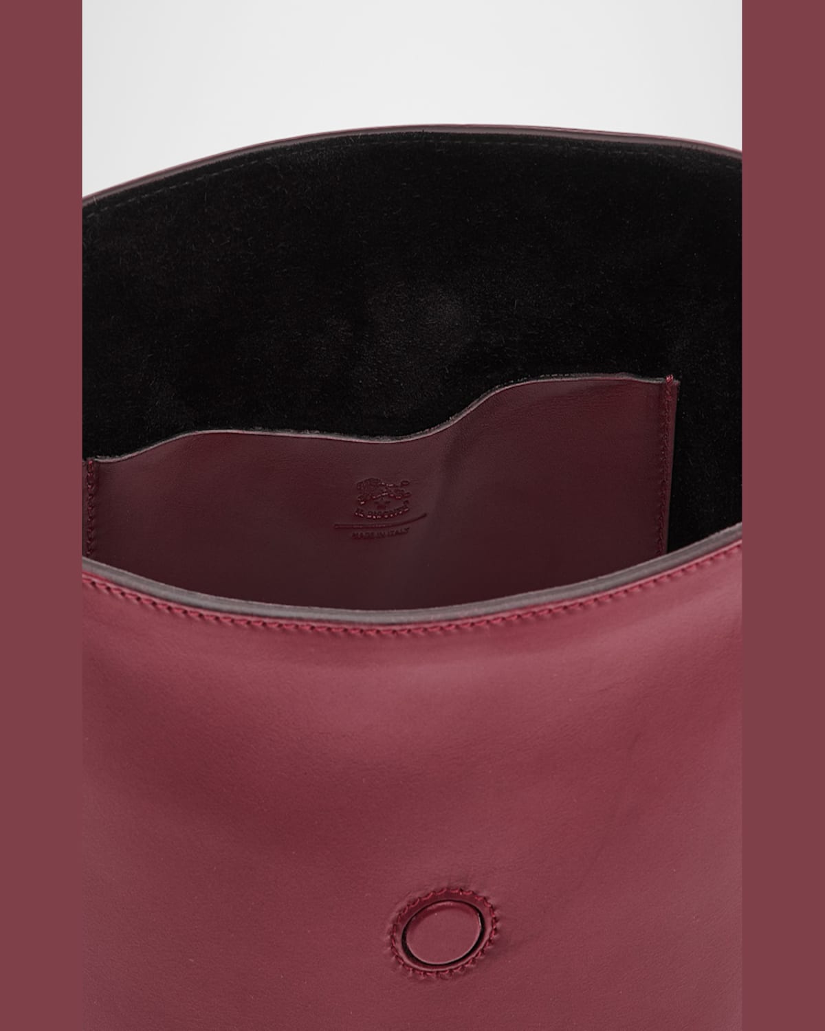 Il Bisonte Consuelo Leather Bucket Bag In Amarena