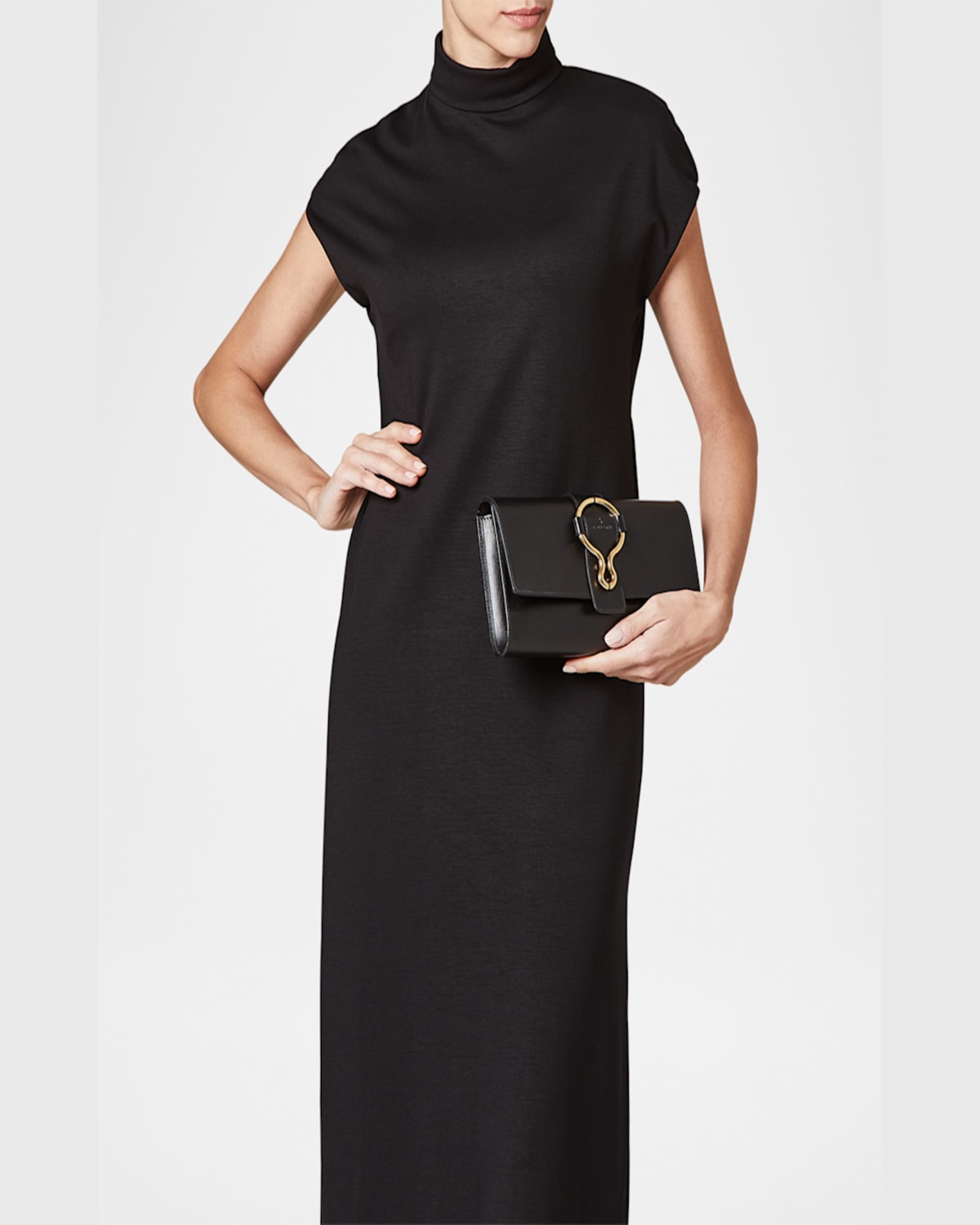 Il Bisonte Consuelo Flap Leather Clutch Bag In Black