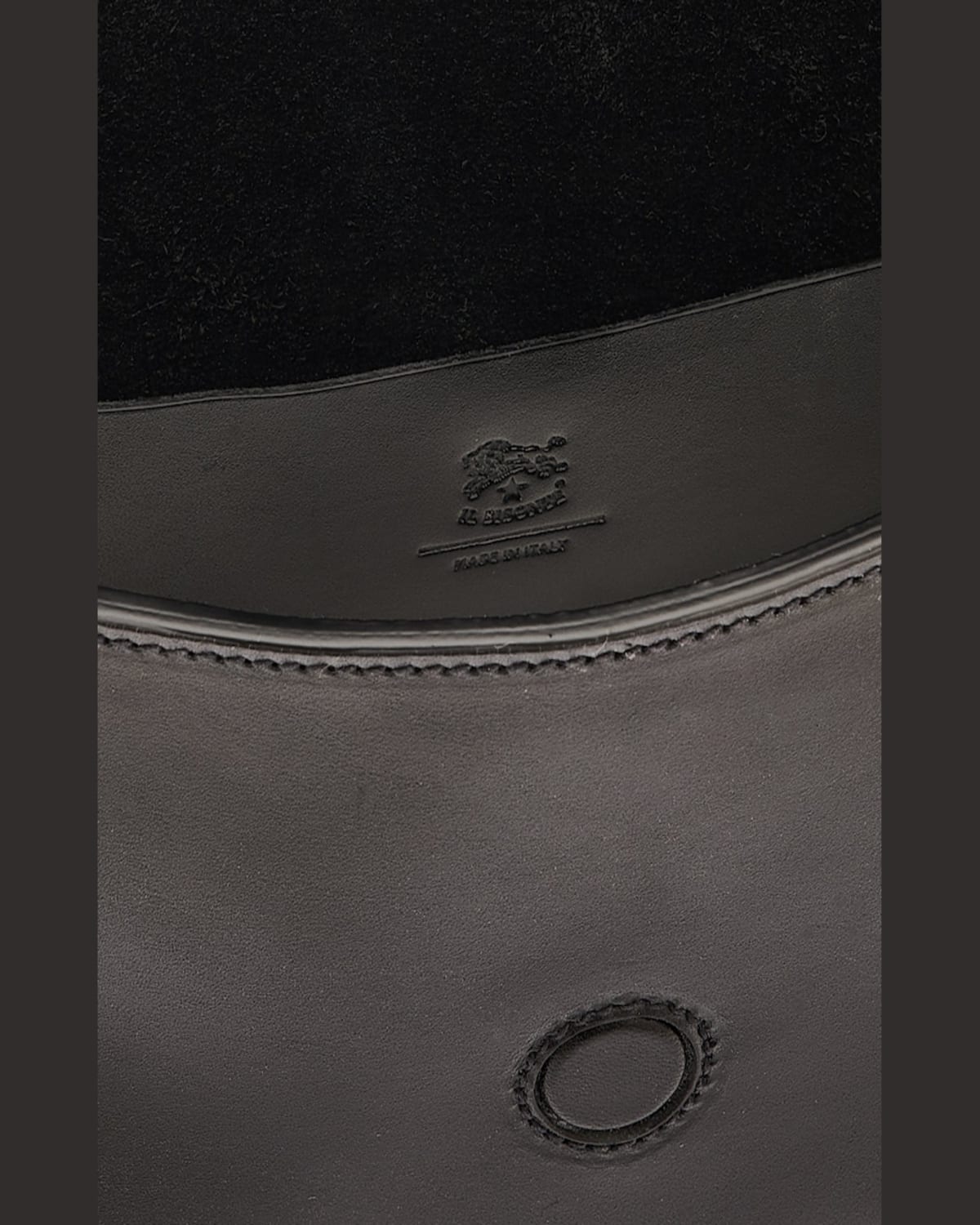 Il Bisonte Consuelo Flap Leather Clutch Bag In Black