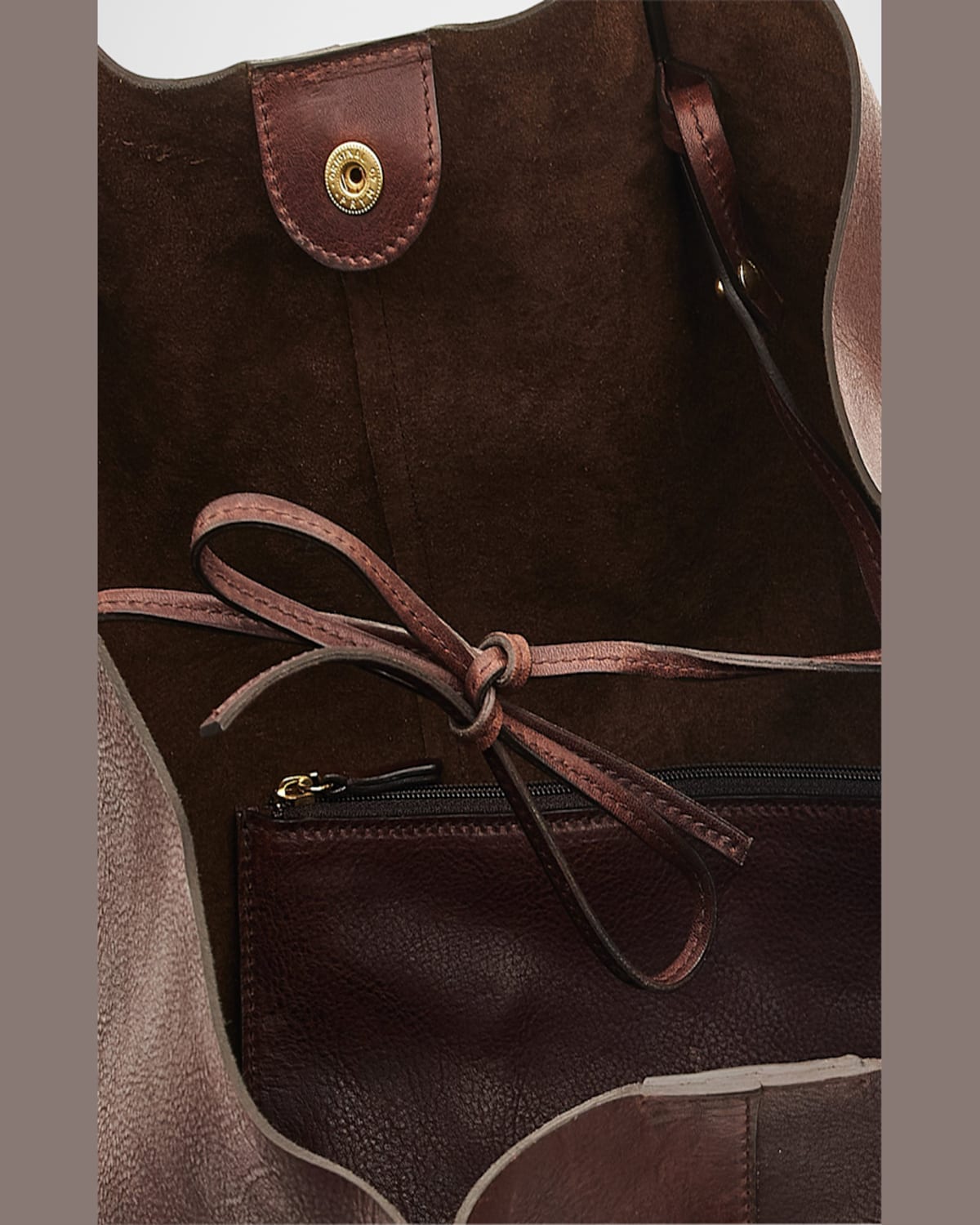 Il Bisonte Nina Pleated Leather Tote Bag In Caffe