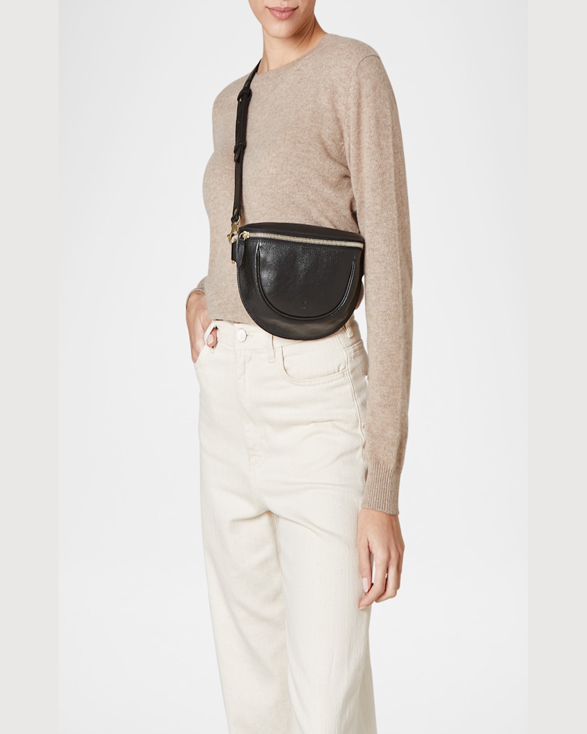 IL BISONTE OLIVETA ZIP LEATHER BELT BAG