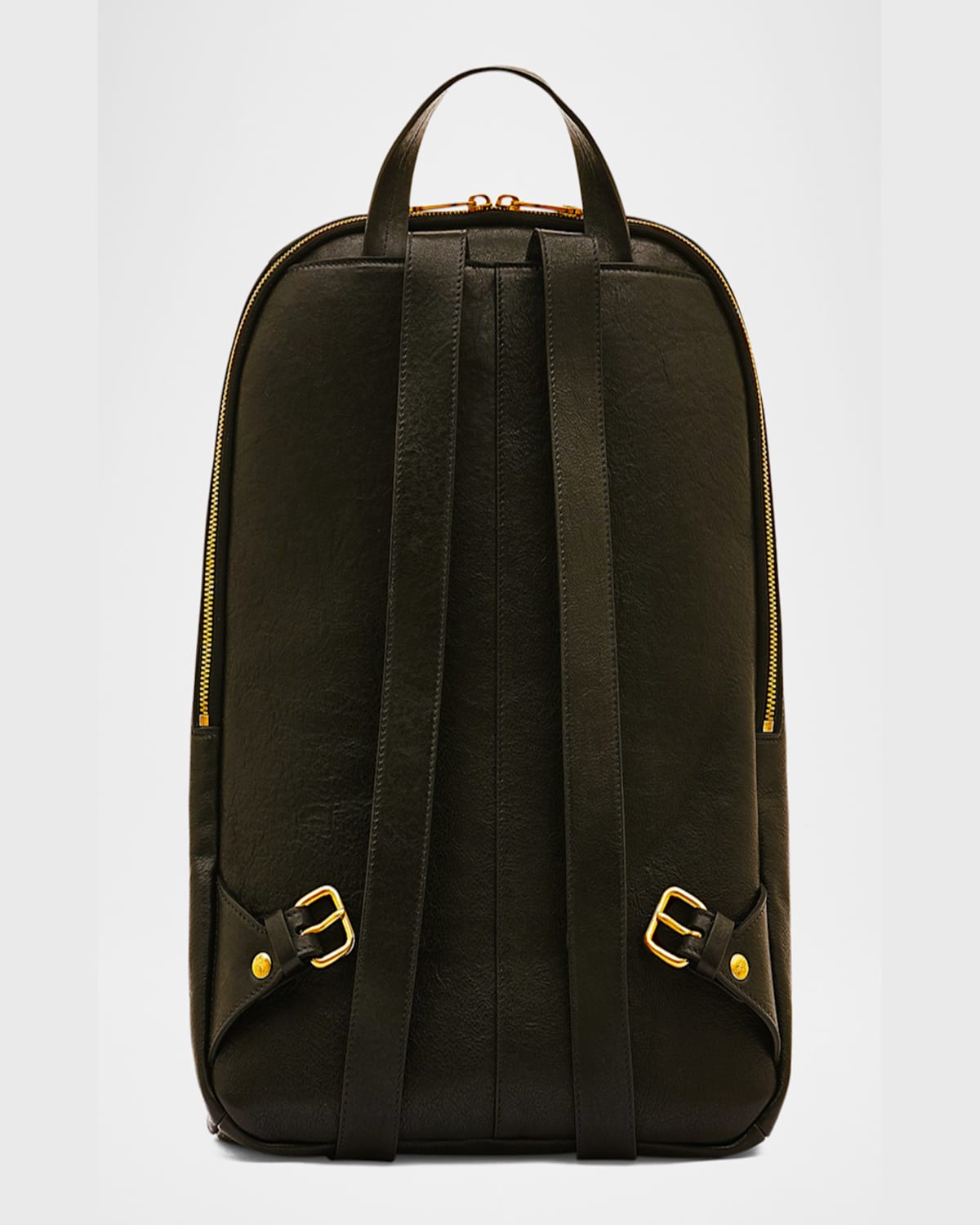 Il Bisonte Duccio Zip Calf Leather Backpack In Black