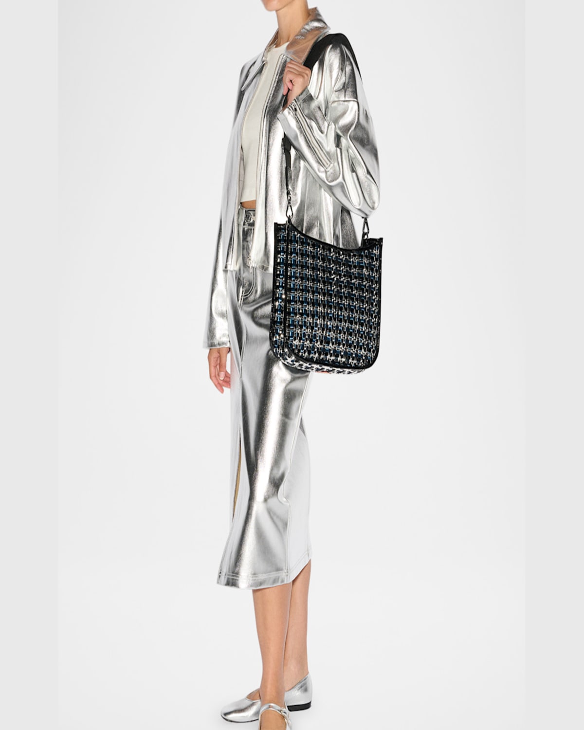 Mz Wallace Metallic Woven Box Crossbody Bag In Multi