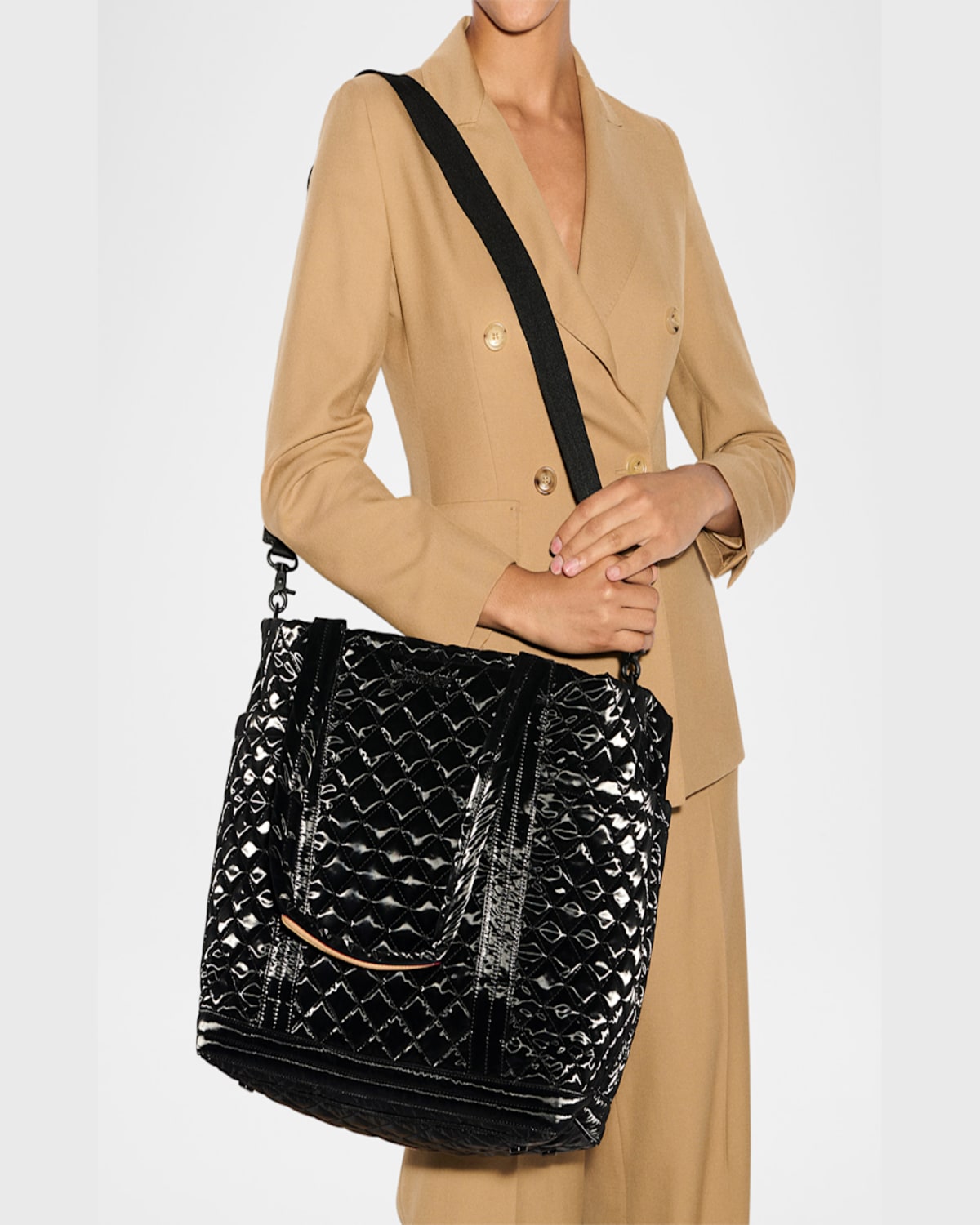 Mz Wallace Empire Deluxe Large Quilted Tote Bag In Black