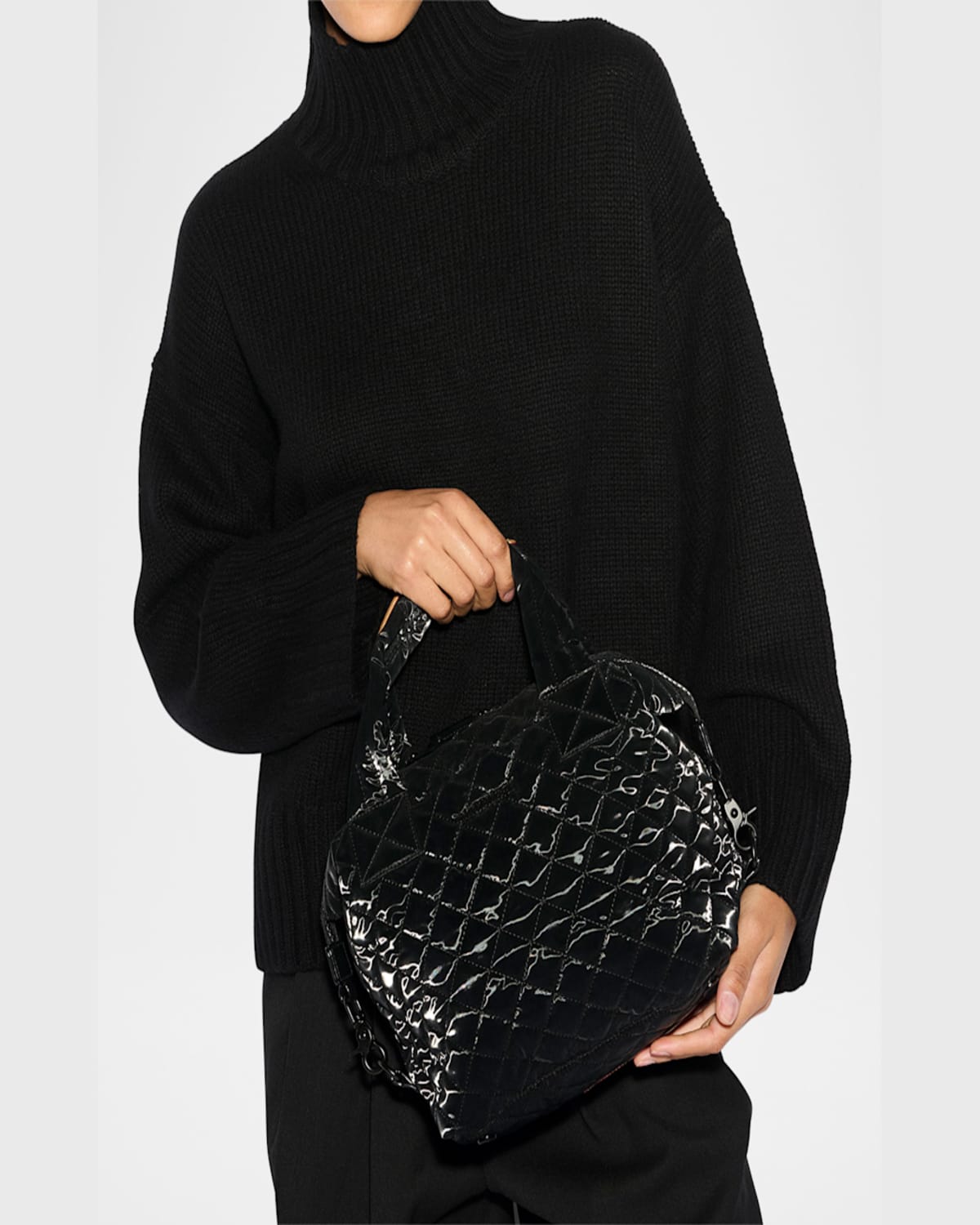 MZ WALLACE SUTTON DELUXE SMALL QUILTED TOP-HANDLE BAG 