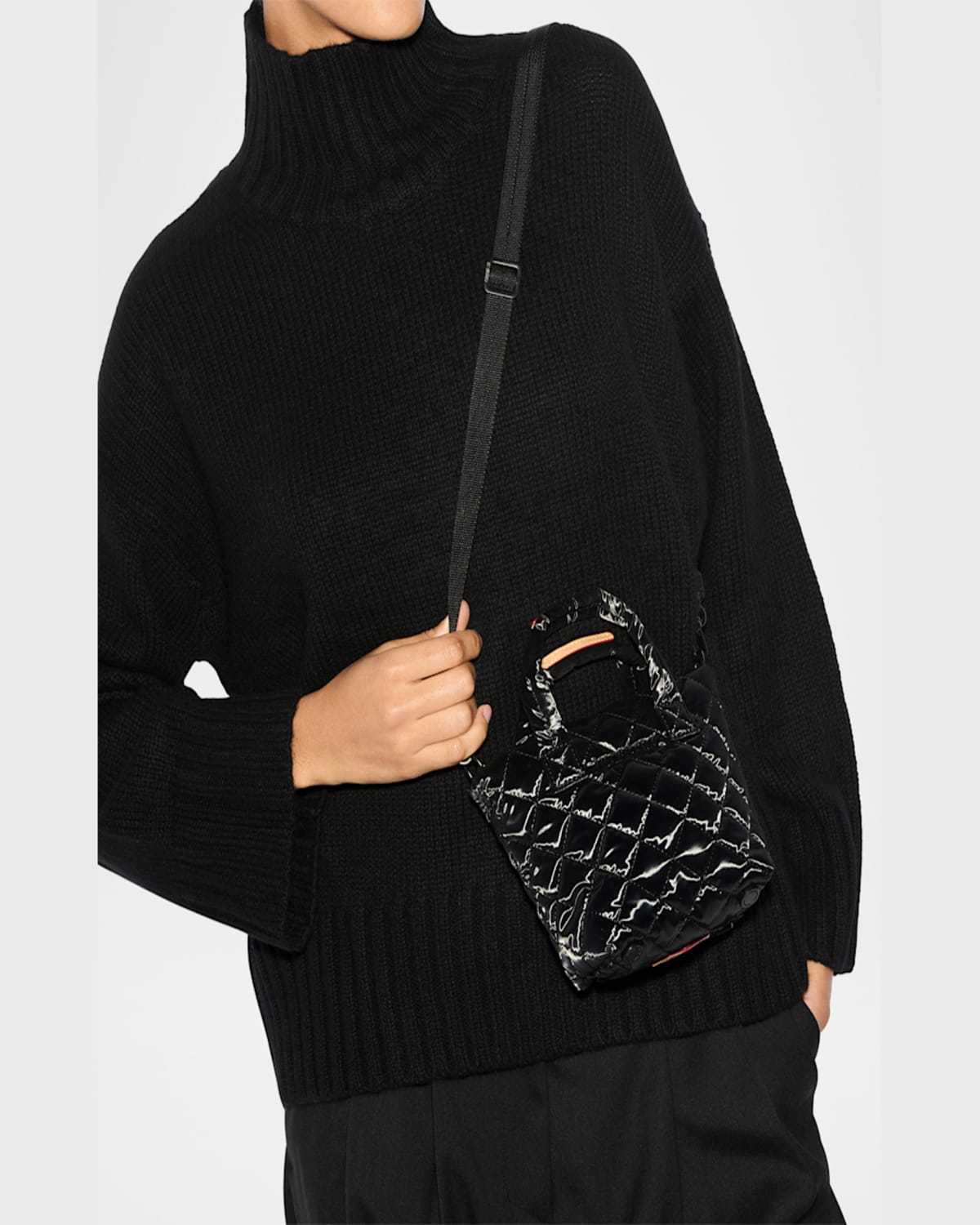 Mz Wallace Petite Metro Deluxe Tote Crossbody Bag In Black