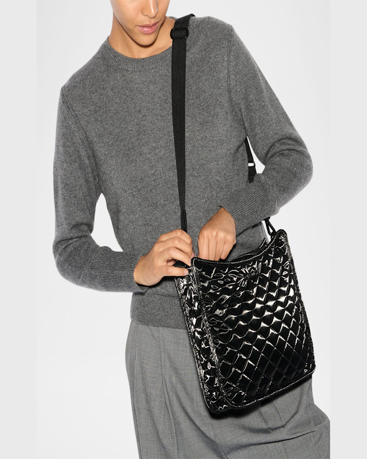 Shop Mz Wallace Metro Box Quilted Crossbody Bag In Black