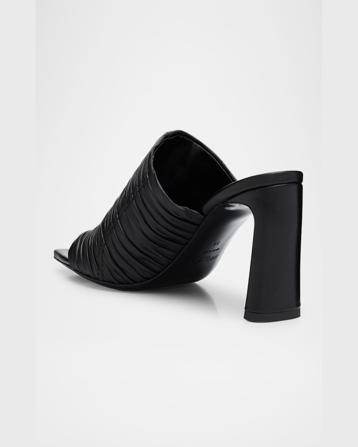 Jimmy Choo Lua Ruched Leather Mule Sandals In Black