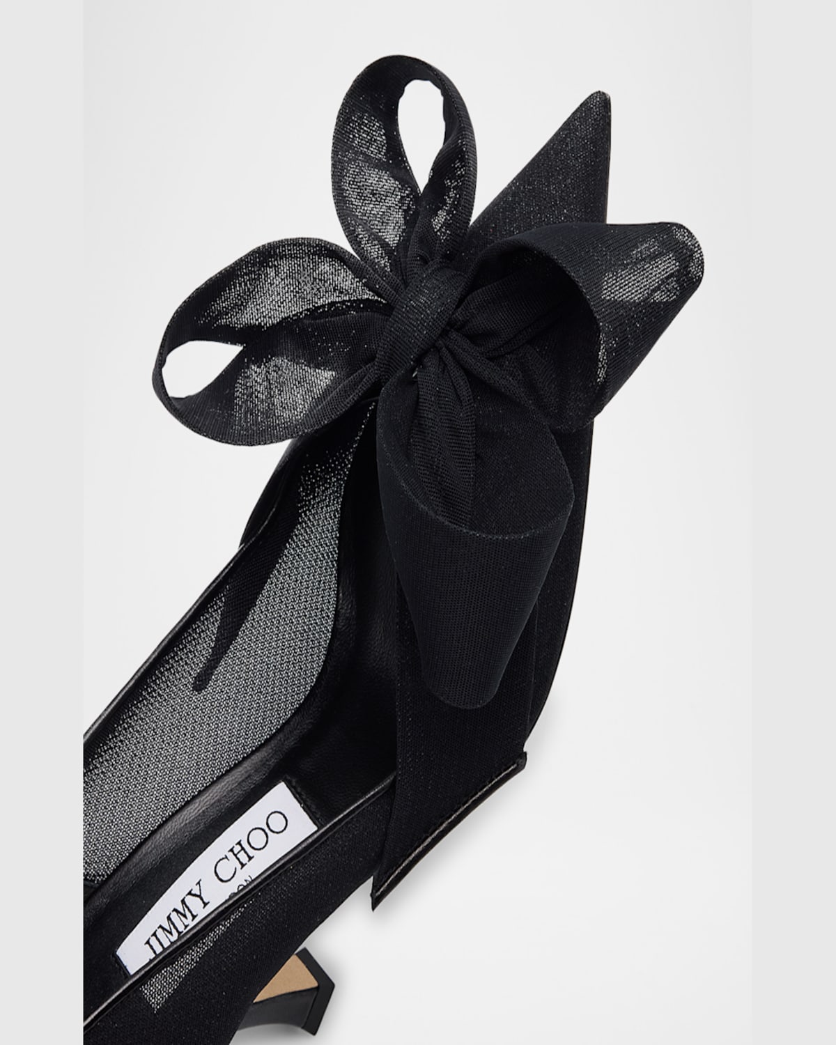 Jimmy Choo Staz Nylon Mesh Bow Pumps In Black