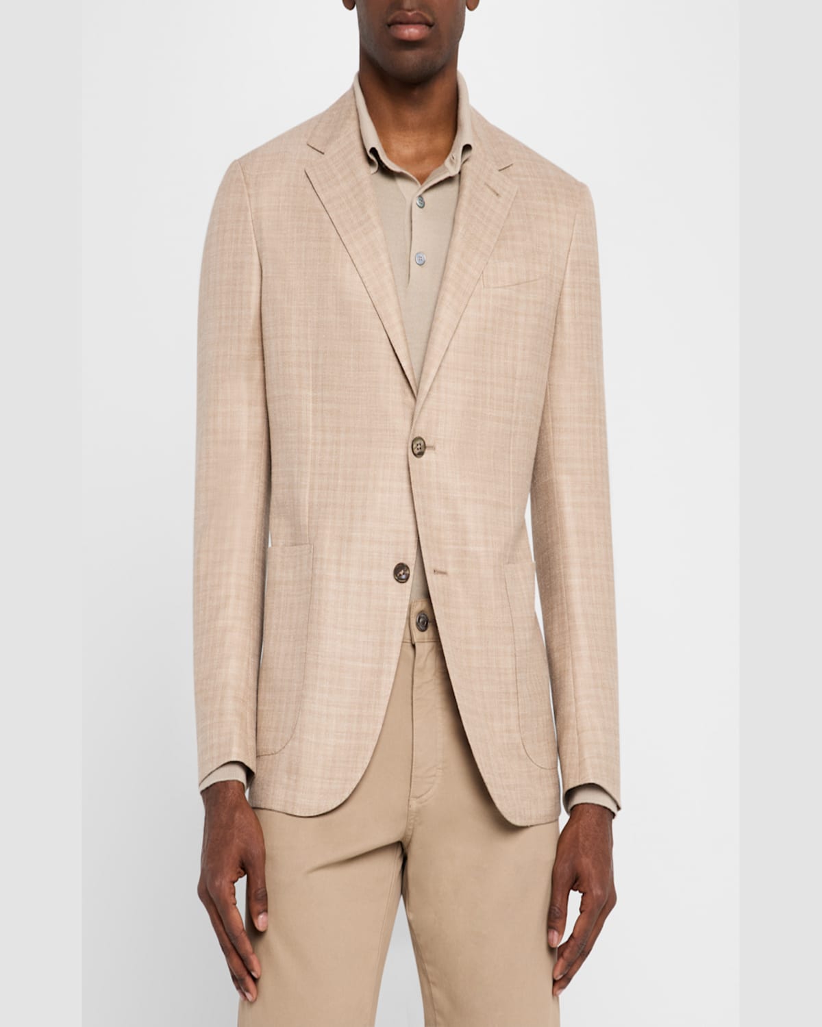 Zegna Men's Fairway Crossover Plaid Sport Coat In Md Bge Ck