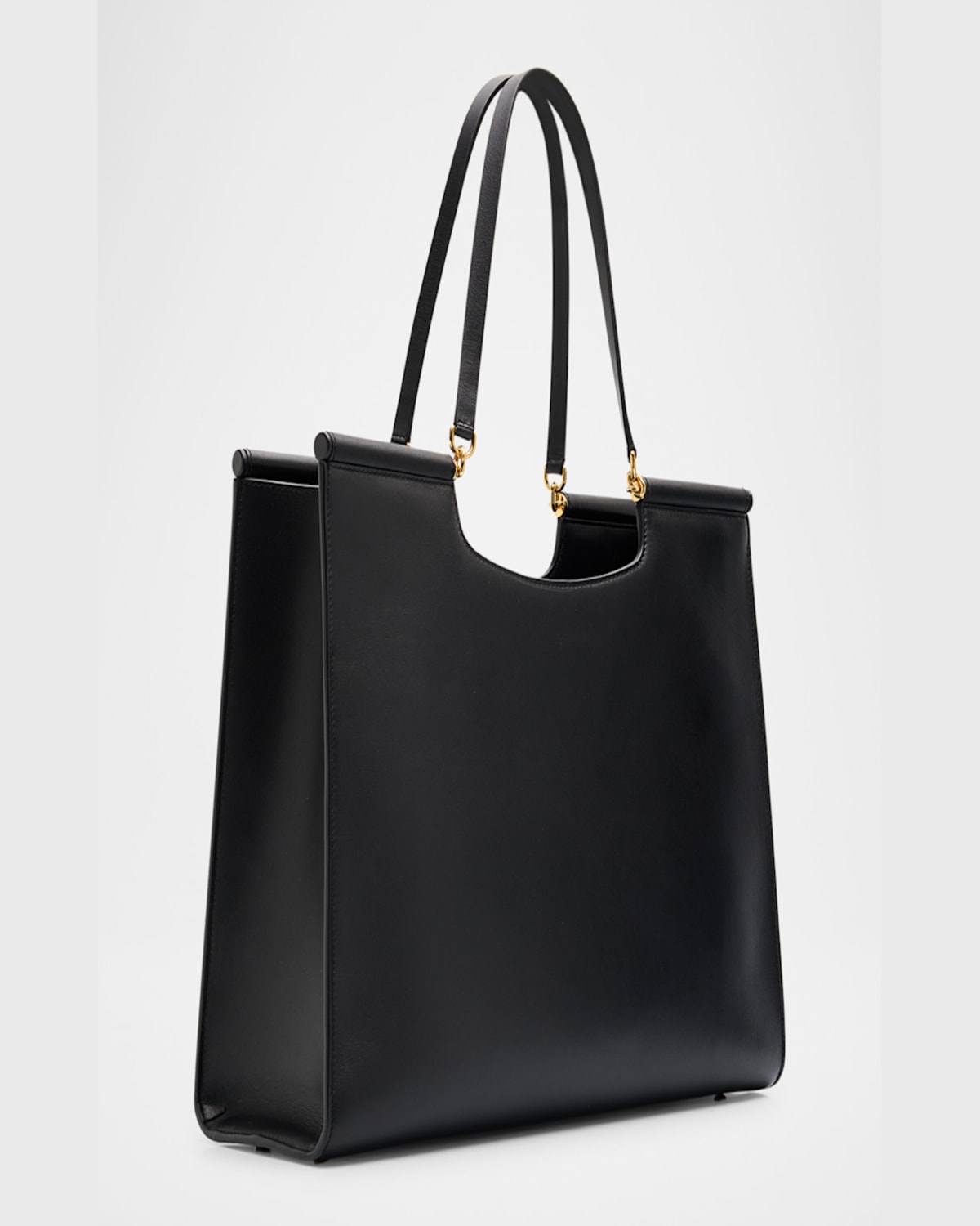 Dolce & Gabbana Large Sicily Calf Leather Tote Bag In Nero