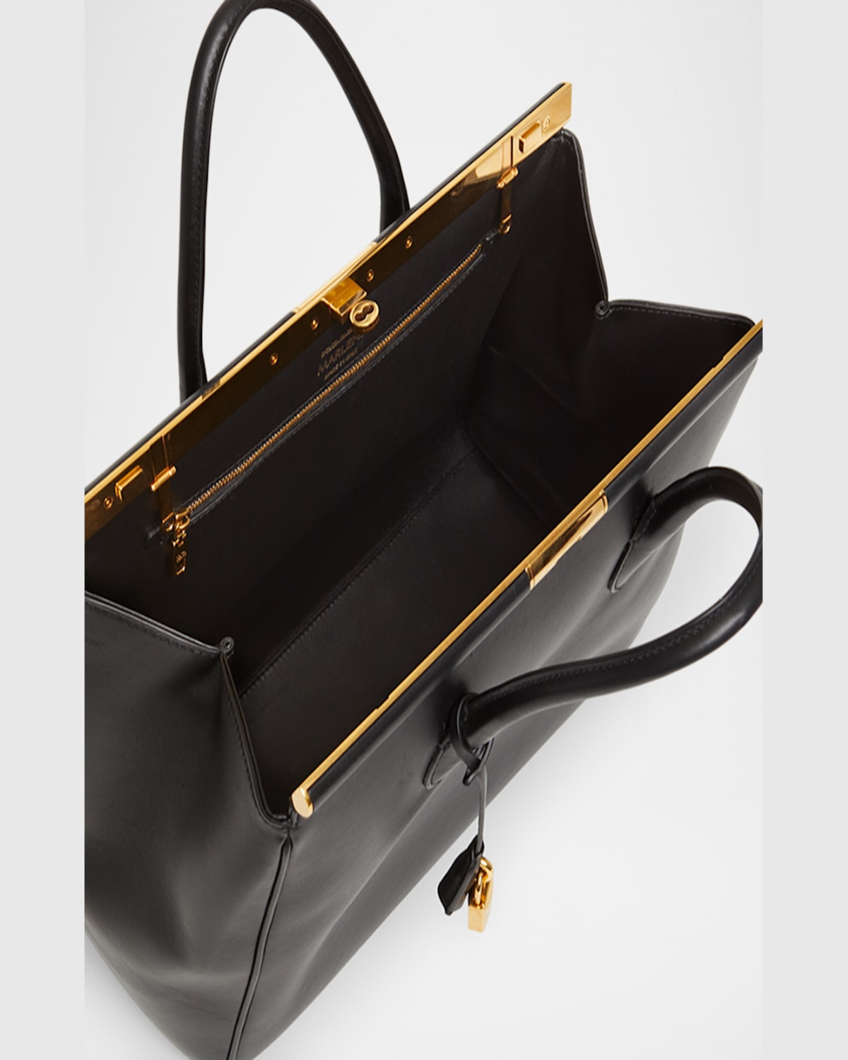 Dolce & Gabbana Leather Top Handle Bag In Nero