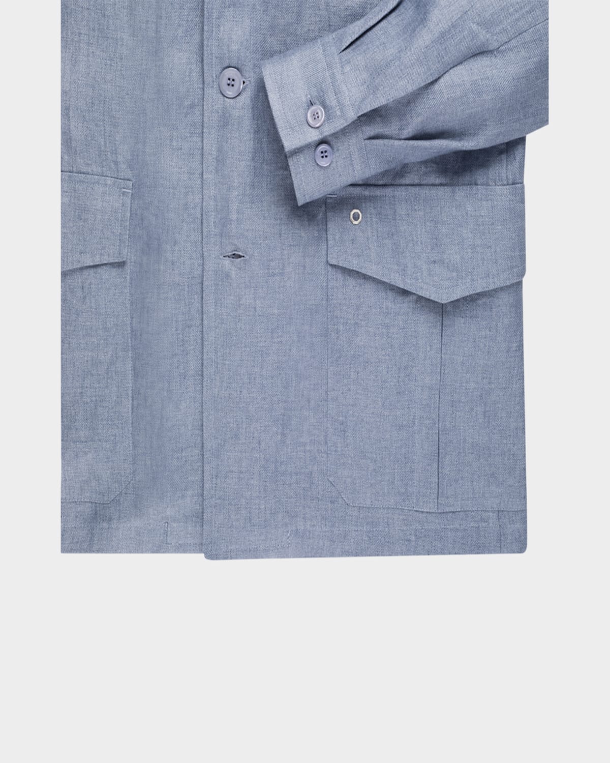 Stefano Ricci Men's Sahara Linen Safari Jacket In Light Blue