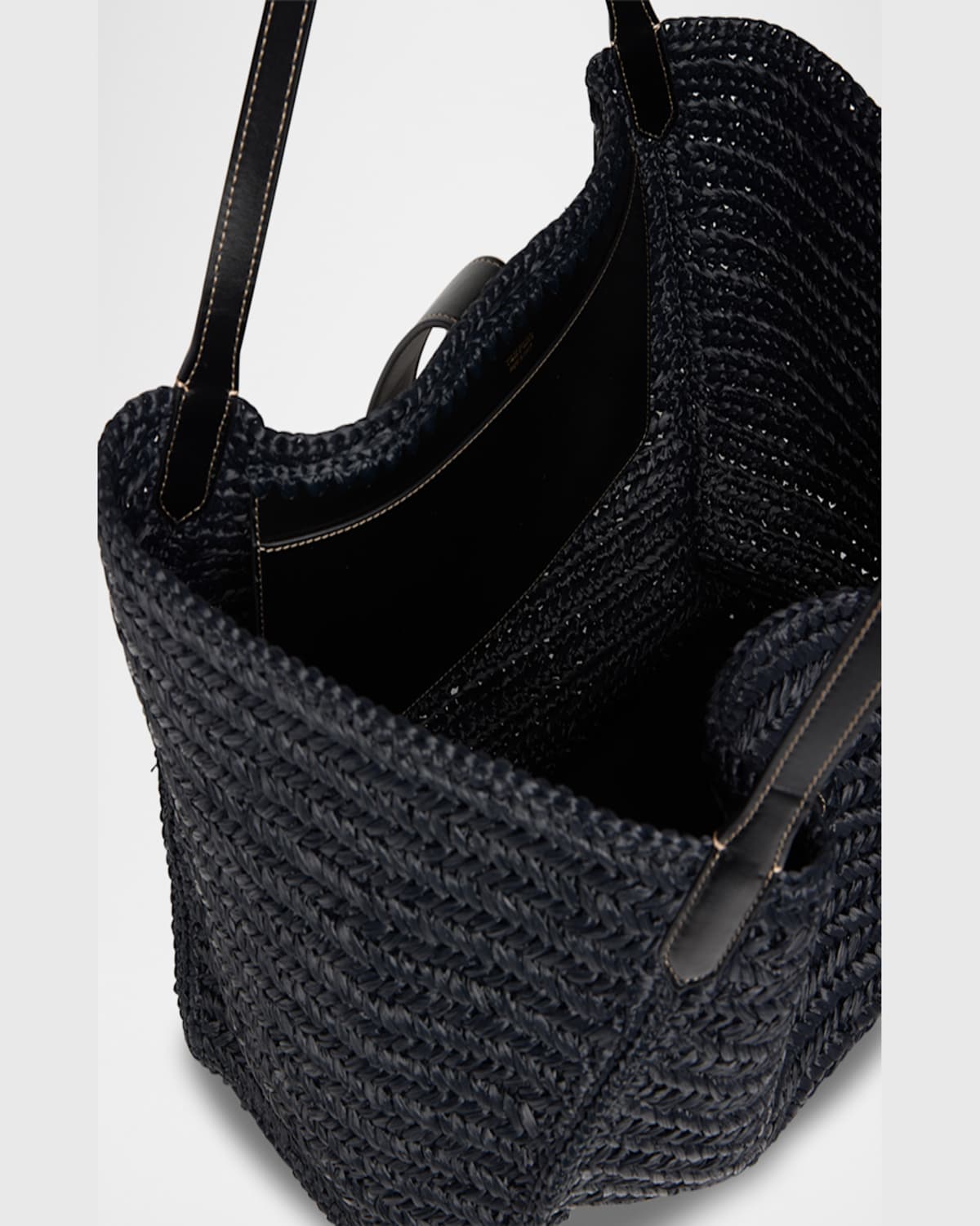 TOM FORD TARA LARGE TOTE BAG IN RAFFIA VISCOSE AND LEATHER 