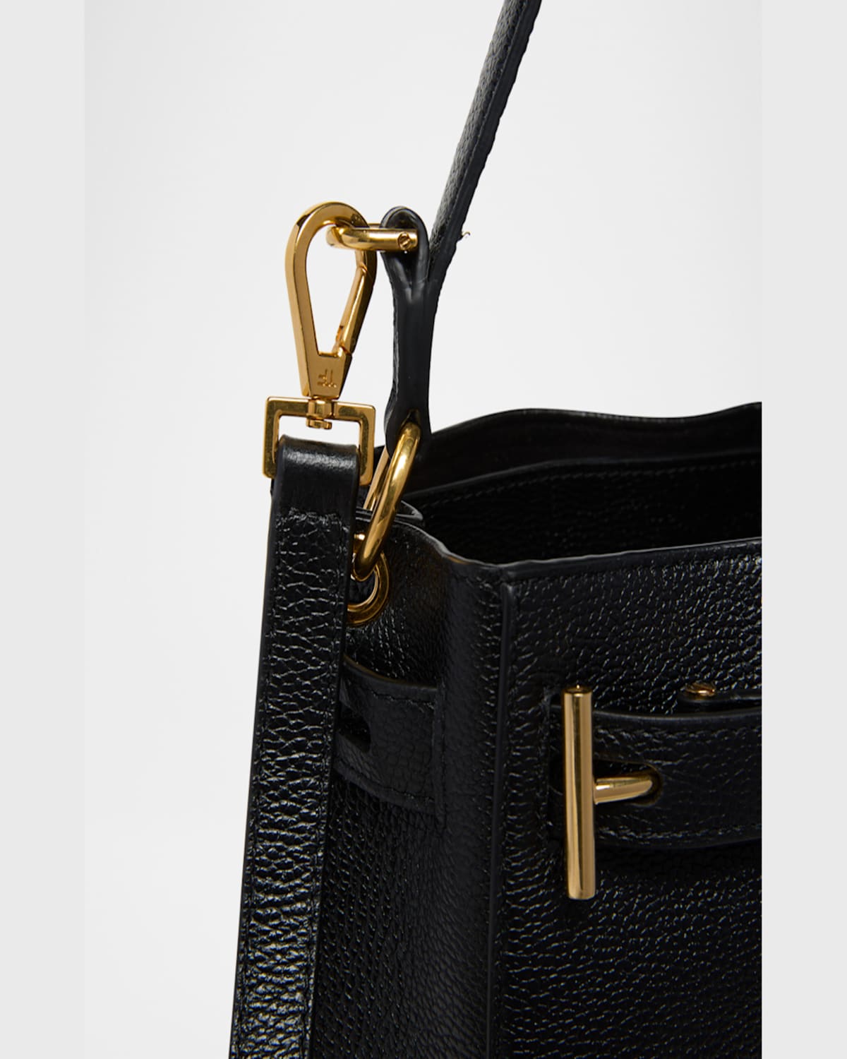Tom Ford Audrey Mini Bucket Bag In Grain Leather In Black