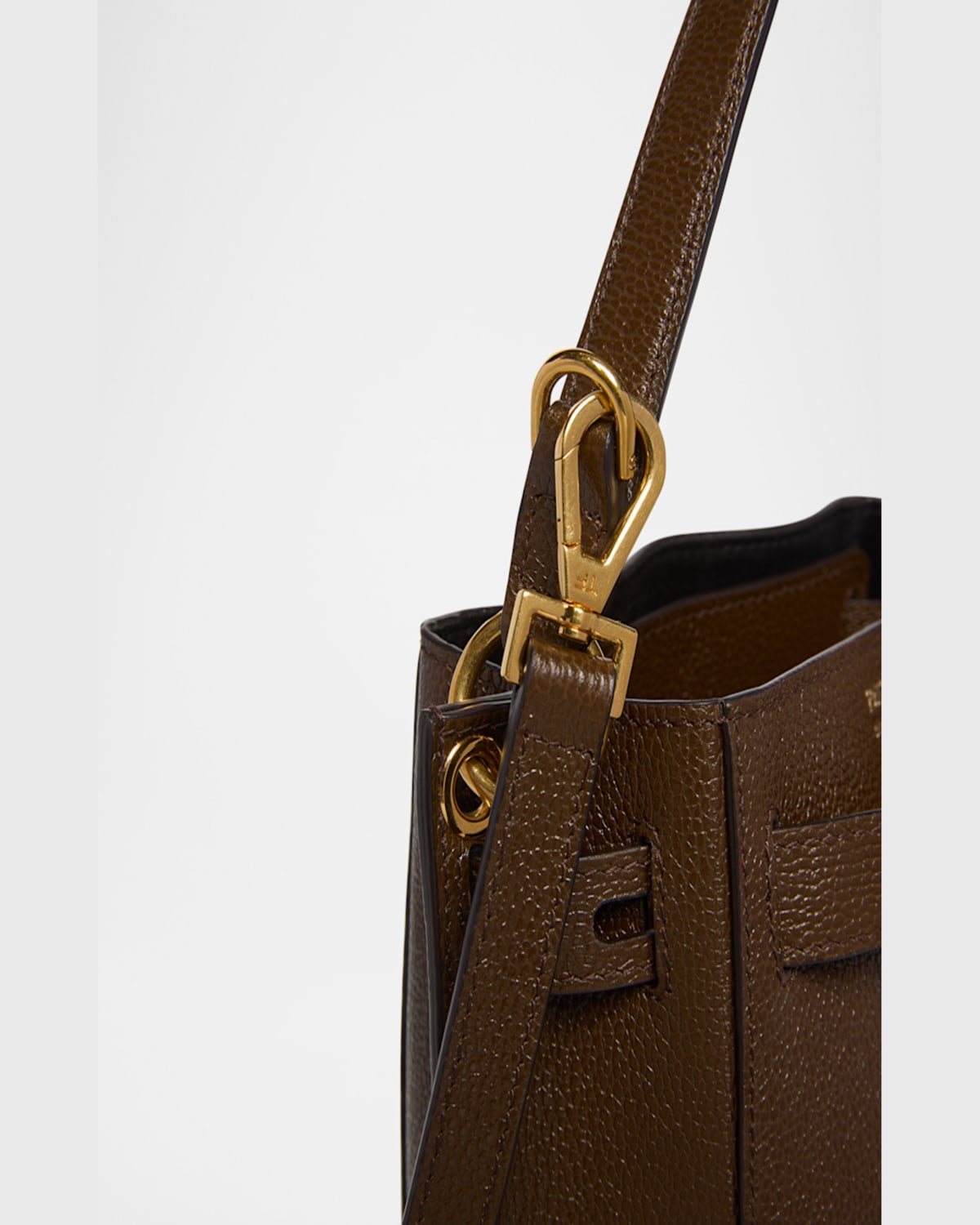 Tom Ford Audrey Mini Bucket Bag In Grain Leather In Dark Khaki