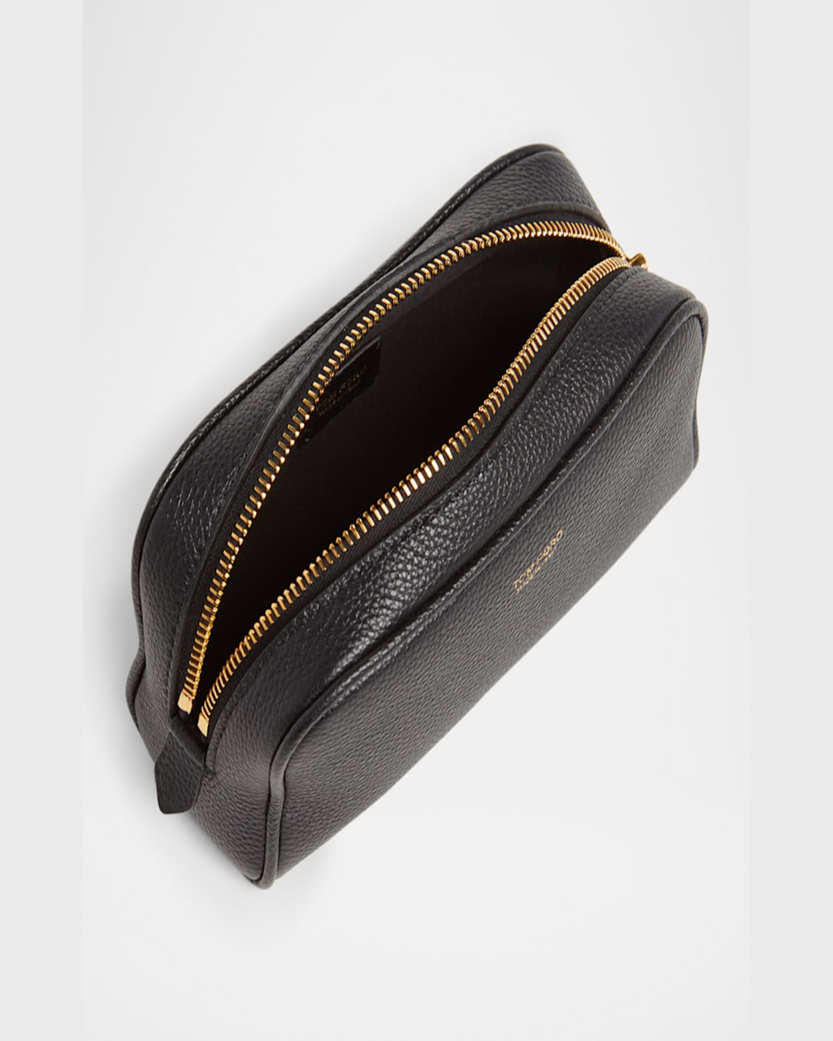 Shop Tom Ford Small Travel Cosmetic Case In Grain Leather In Black
