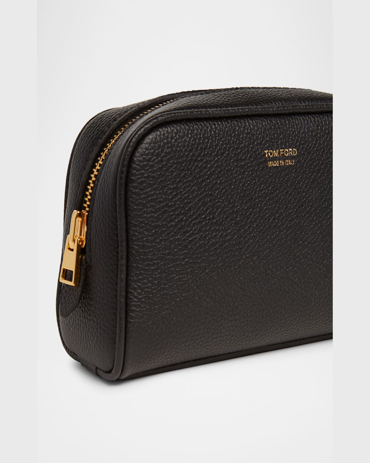 Shop Tom Ford Small Travel Cosmetic Case In Grain Leather In Black