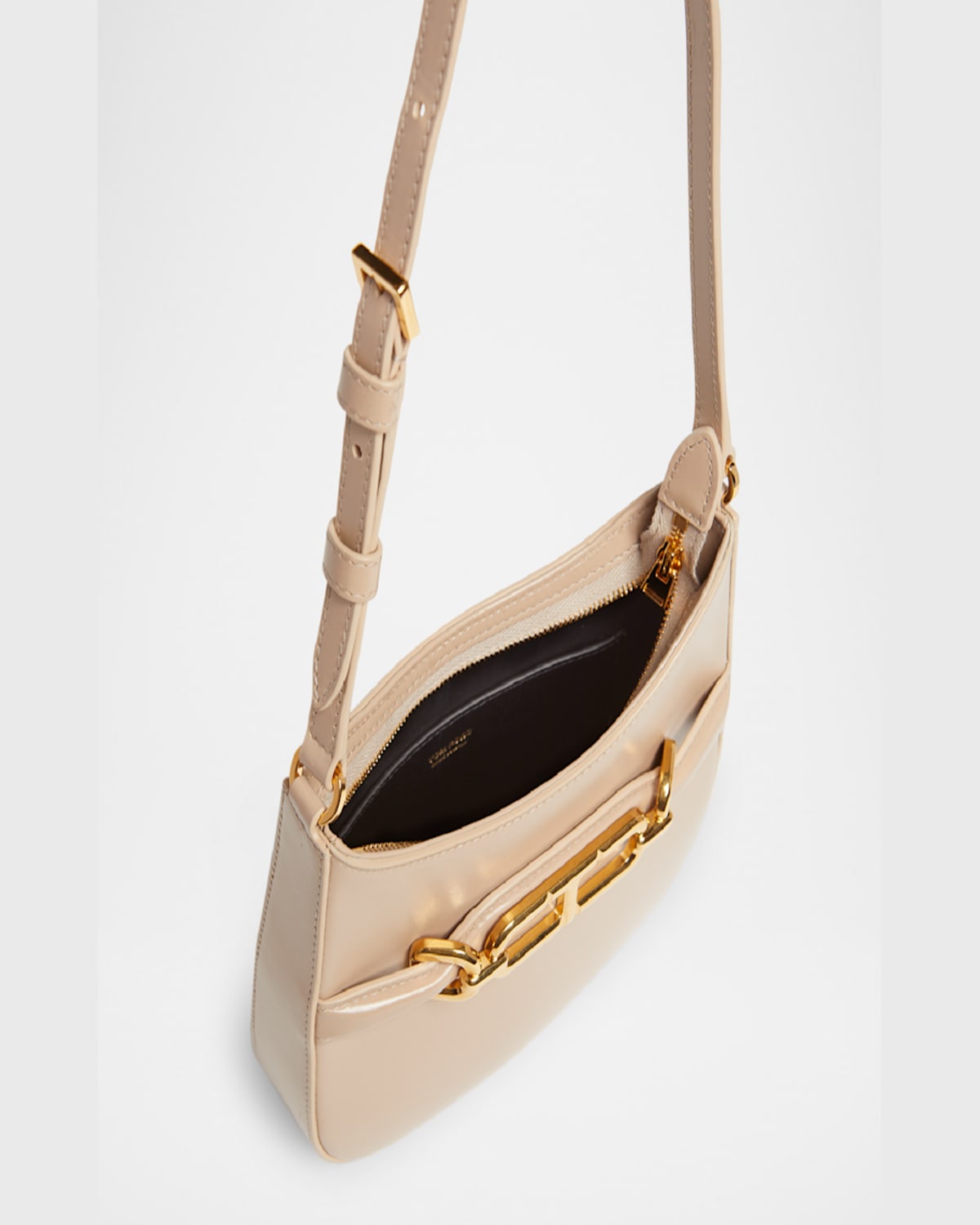 Tom Ford Mini Shoulder Bag In Leather In Light Beige