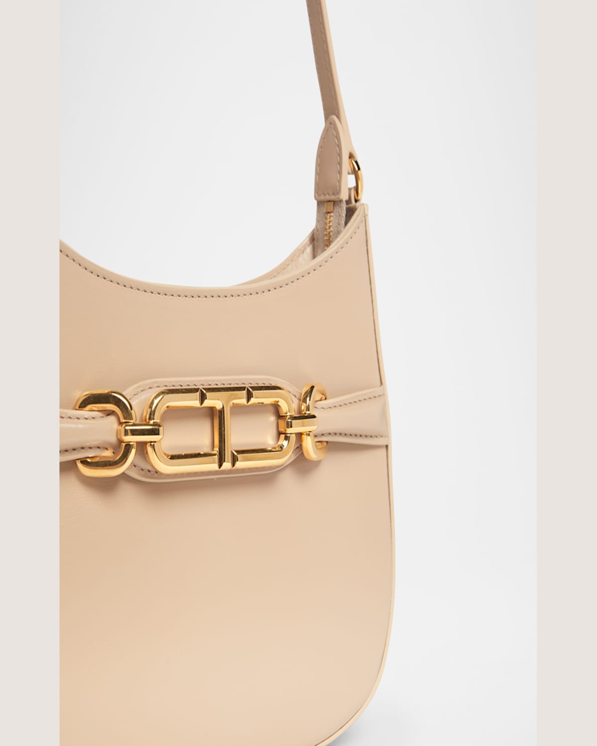 Tom Ford Mini Shoulder Bag In Leather In Light Beige