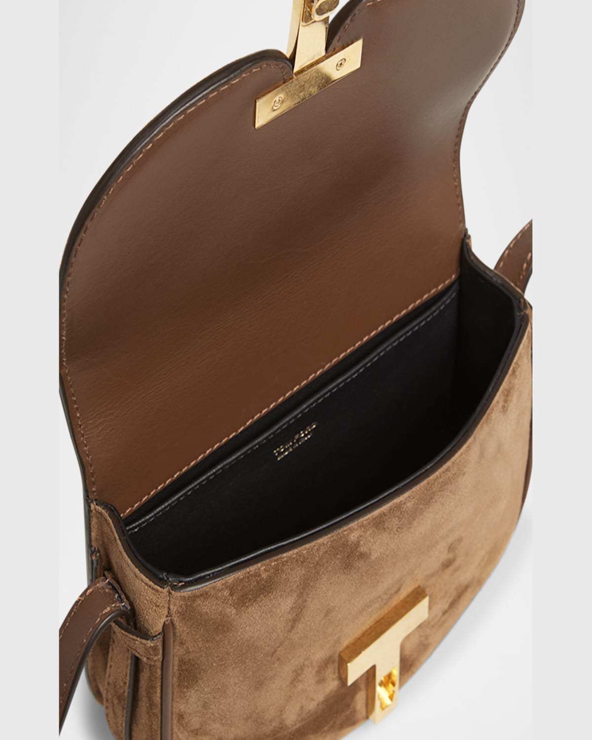 Tom Ford Wallis Mini Flap Shoulder Bag In Suede In Whisky