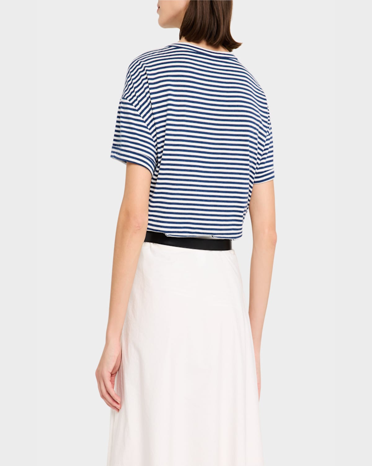 Brunello Cucinelli Monili Pocket Striped Jersey T-shirt In C7048 White Red