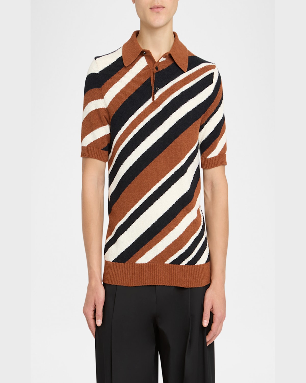 Dolce & Gabbana Striped Polo Shirt In Miscellane