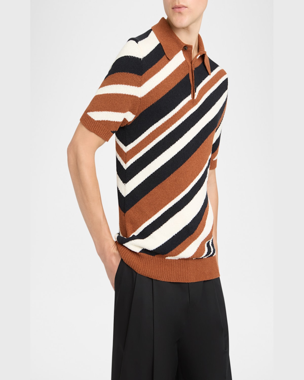 Dolce & Gabbana Striped Polo Shirt In Miscellane