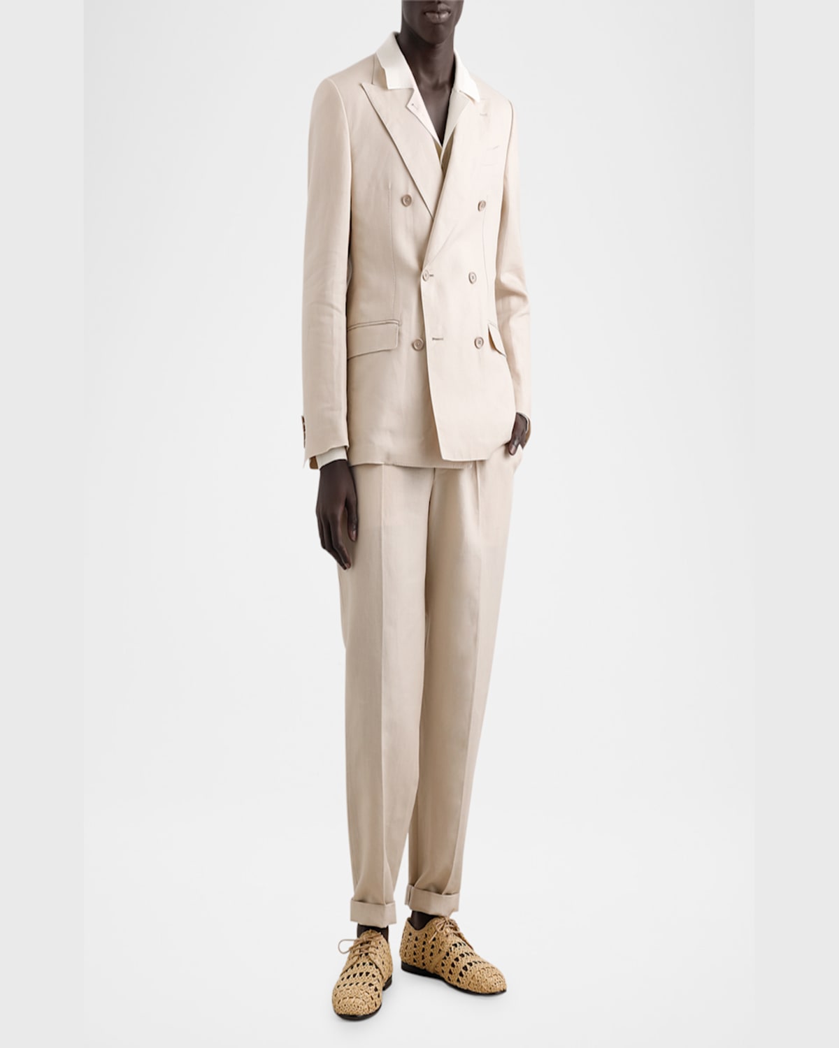 Dolce & Gabbana Deconstructed Linen Jacket In Natural