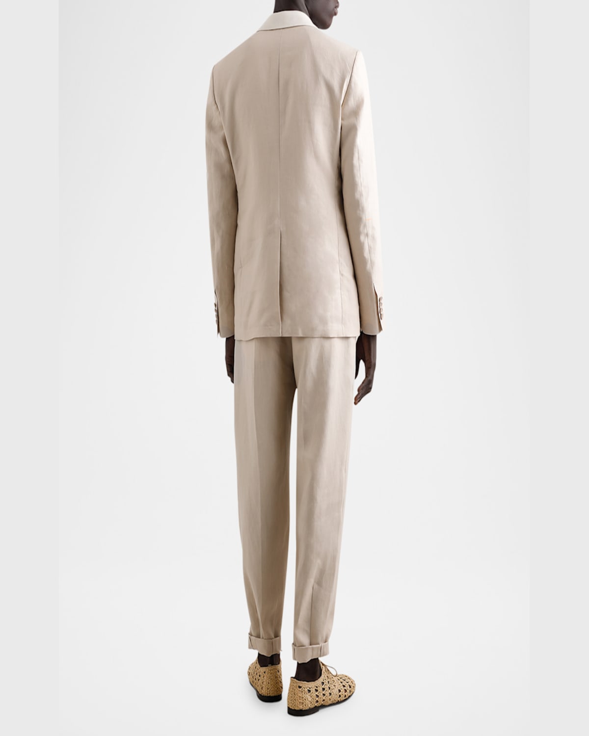 Dolce & Gabbana Deconstructed Linen Jacket In Natural
