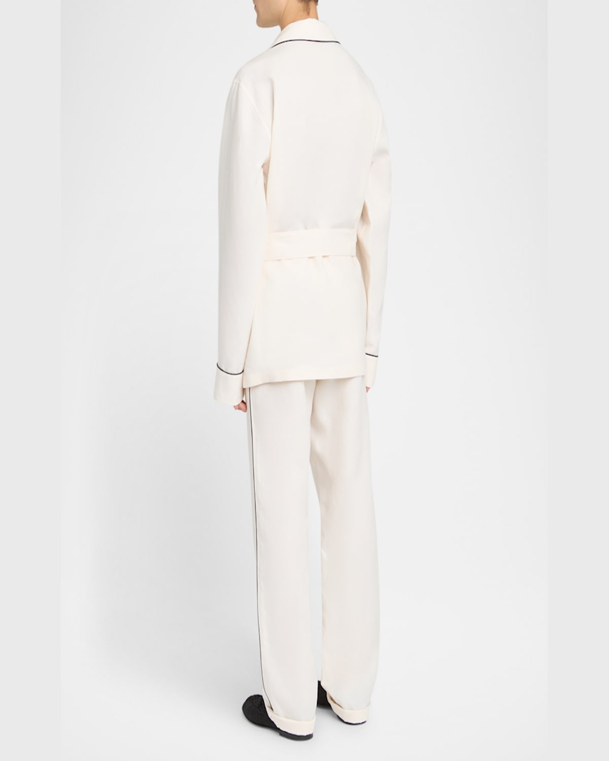 Dolce & Gabbana Linen Fabric Pajama Jacket In Natural