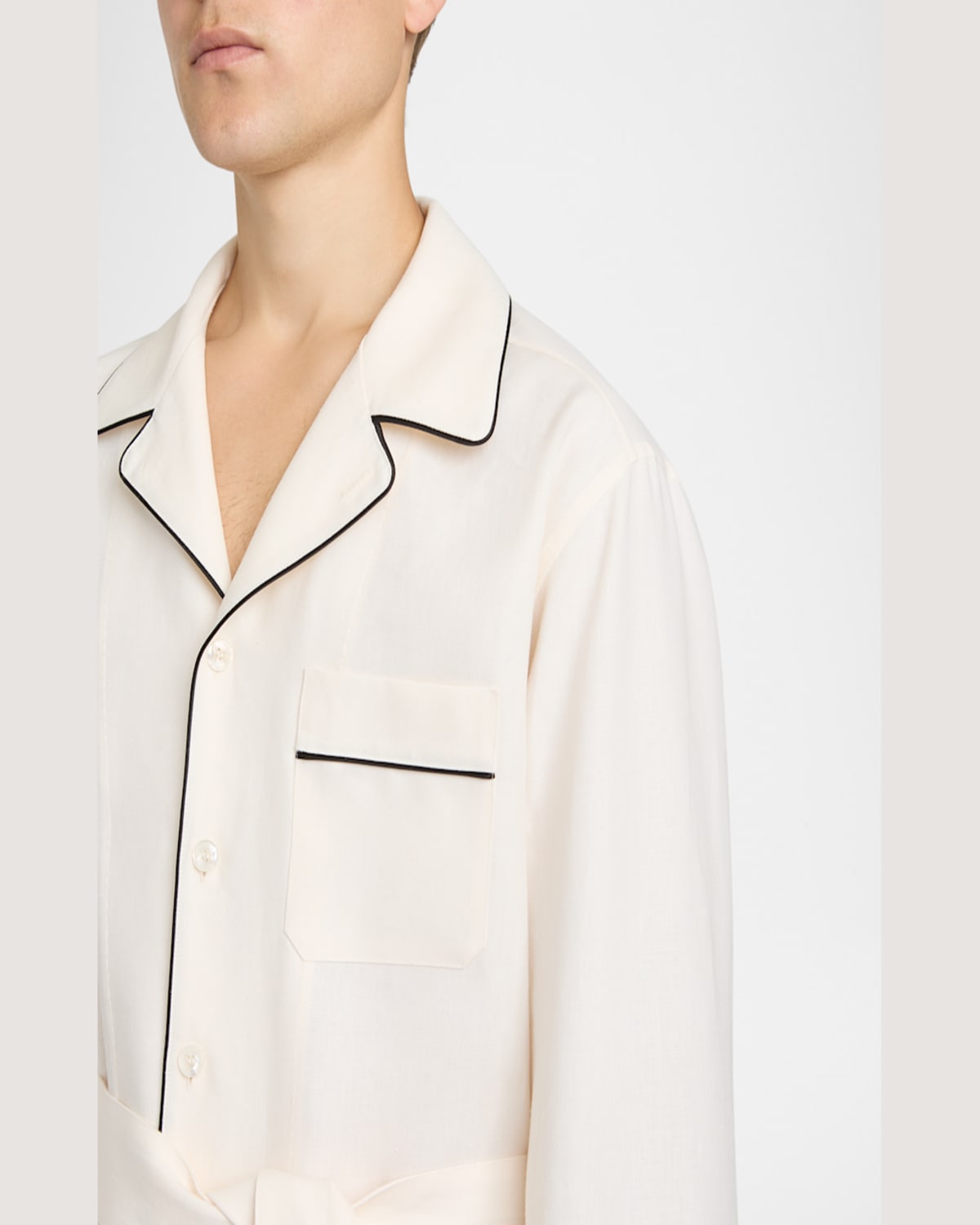 Dolce & Gabbana Linen Fabric Pajama Jacket In Natural
